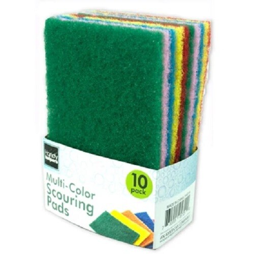 10pc Handy Helpers Multi-Colored 5-3/4″ Scouring Scrubbing Pads (1 Pack)