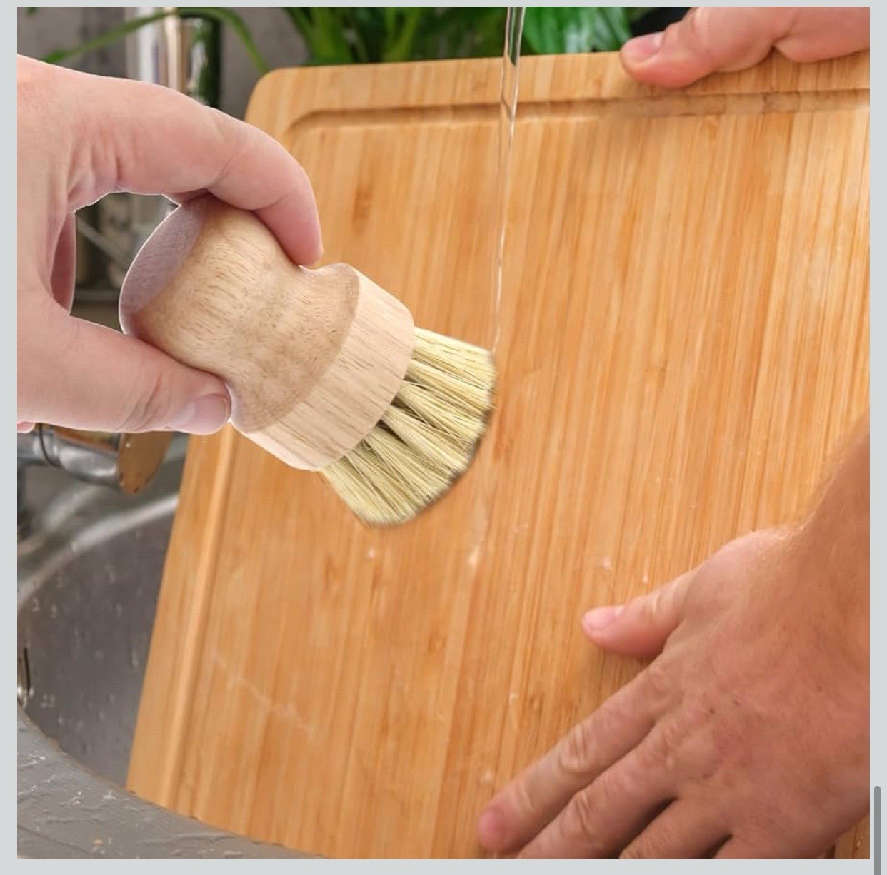 Wood Cutting Board Oil Wax Applicator & Scrub Brush-Butcher Block Cleaning Tools