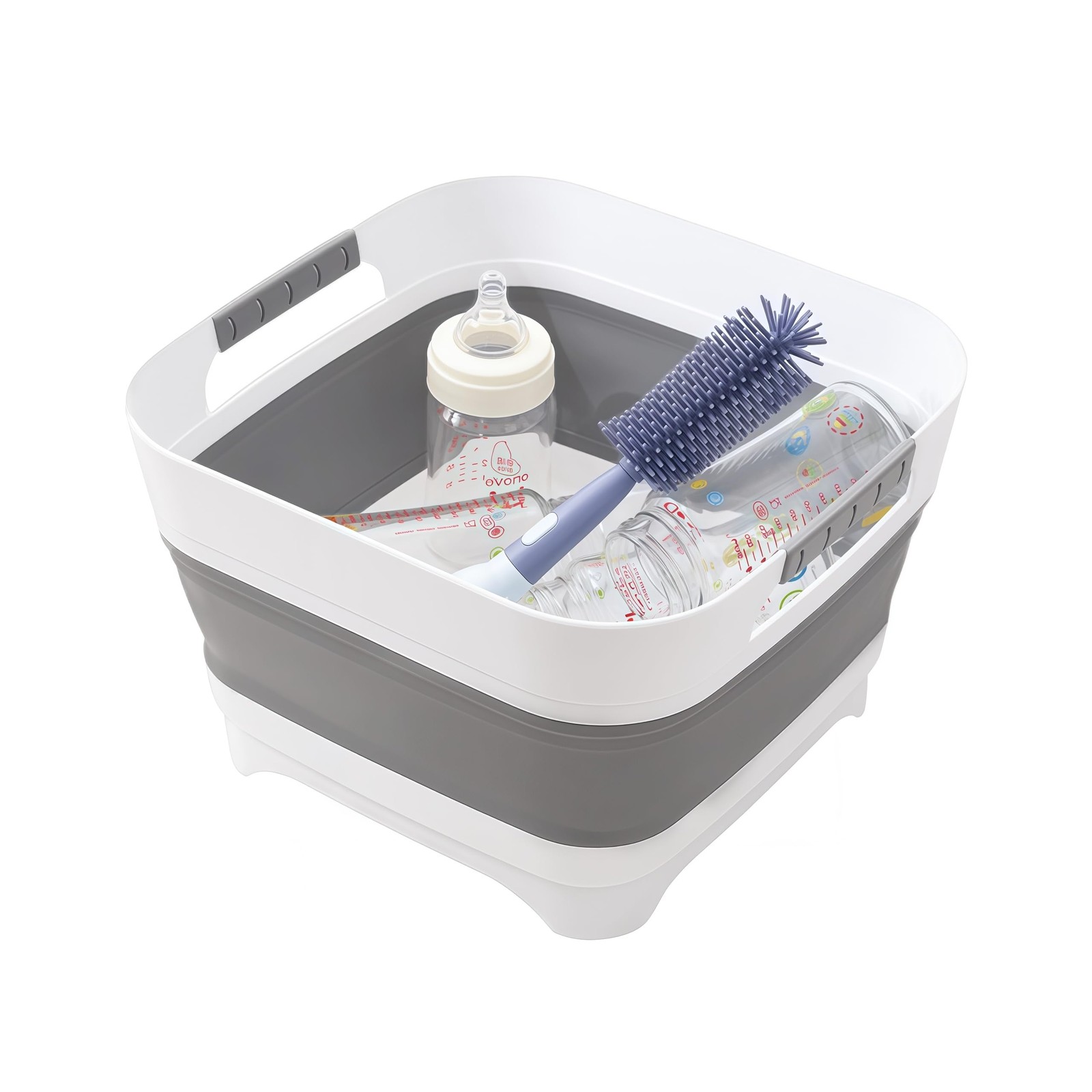 2.6 Gal 10L Collapsible Wash Basin with Drain Plug, Portable Large Capacity F…