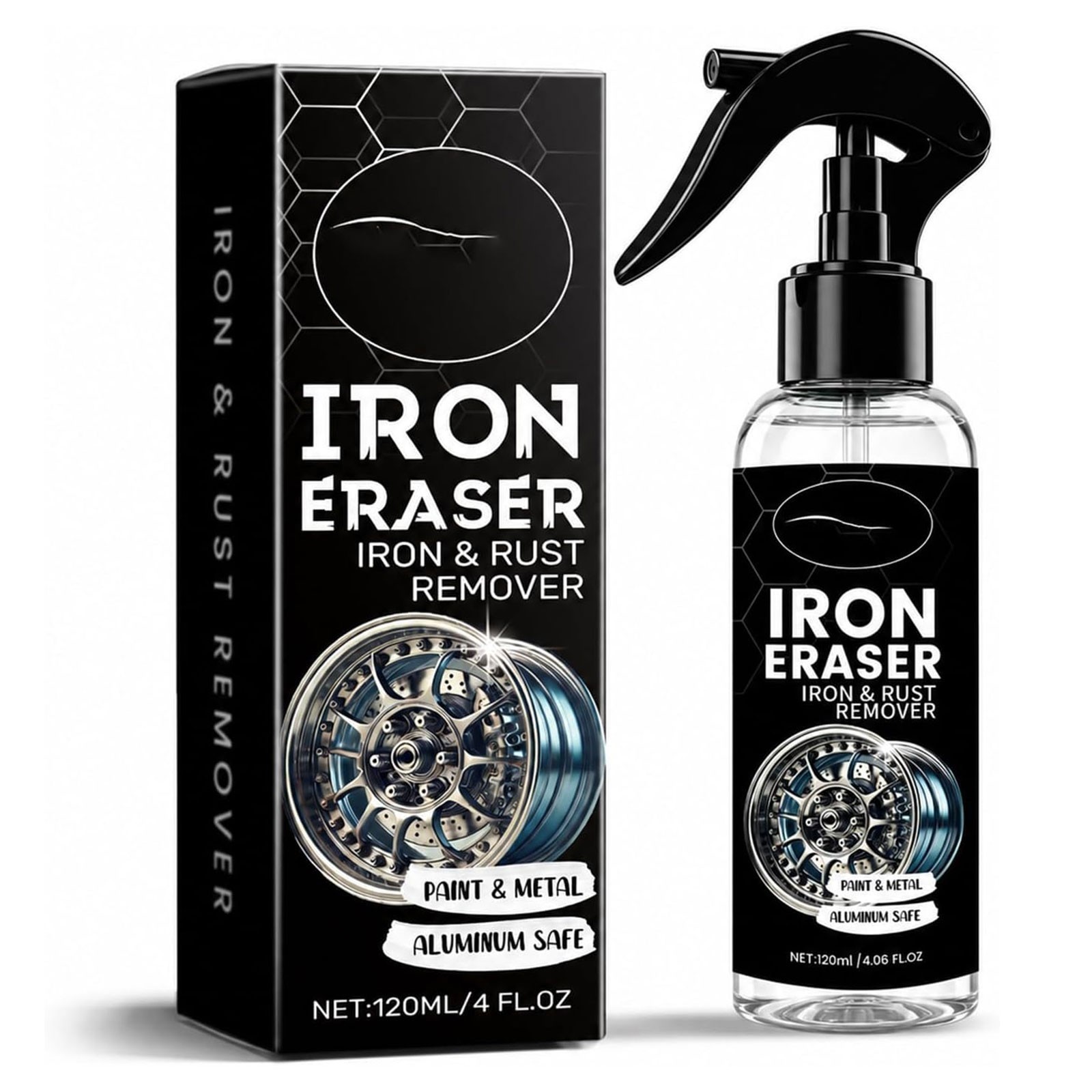 Iron Eraser Rust Remover Spray, Car Wheel Paint Brake Dust Fast Cleaner 120ML CW