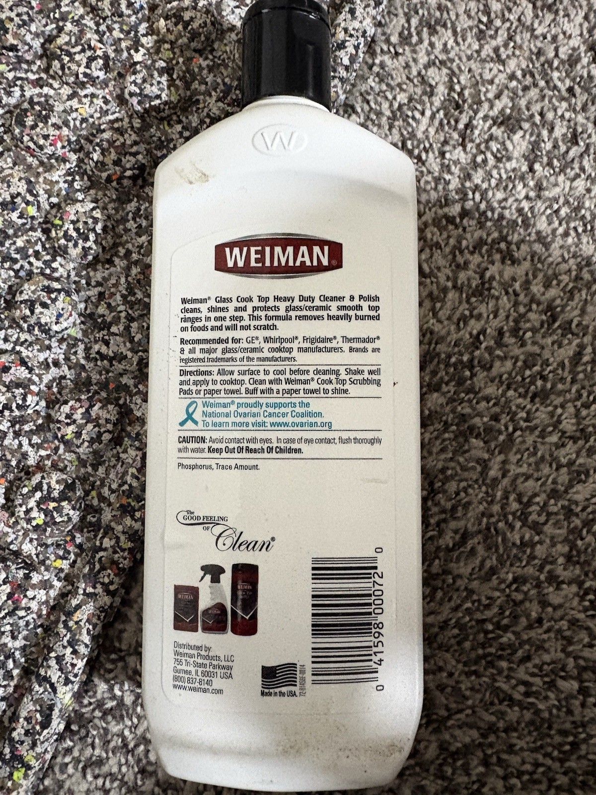 Weiman Ceramic/Glass Cooktop Cleaner & Polish Heavy Duty For Stove Top 15 oz
