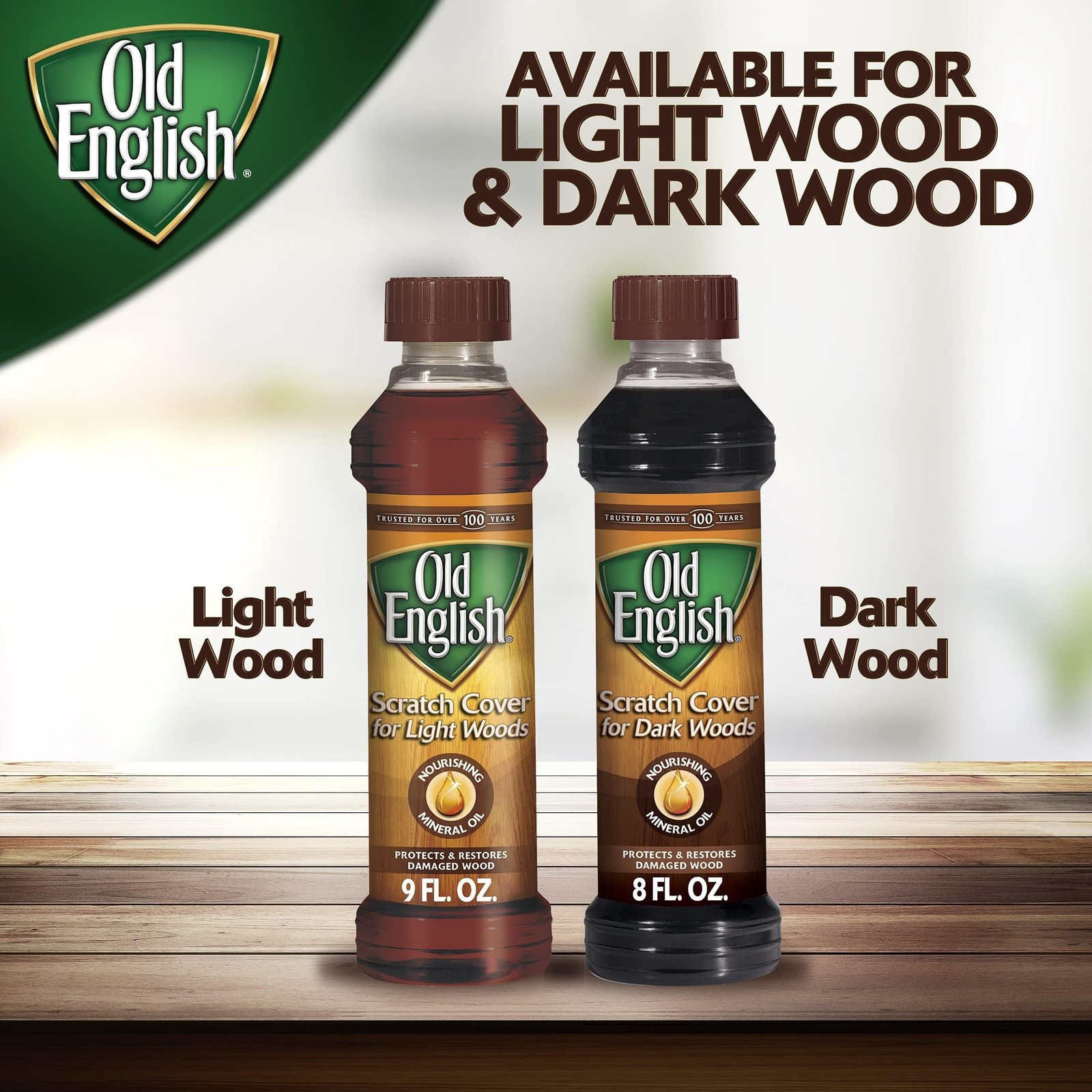 Old English 75144 Scratch Cover For Dark Woods, 8 Fl Oz (Pack of 1), Browm