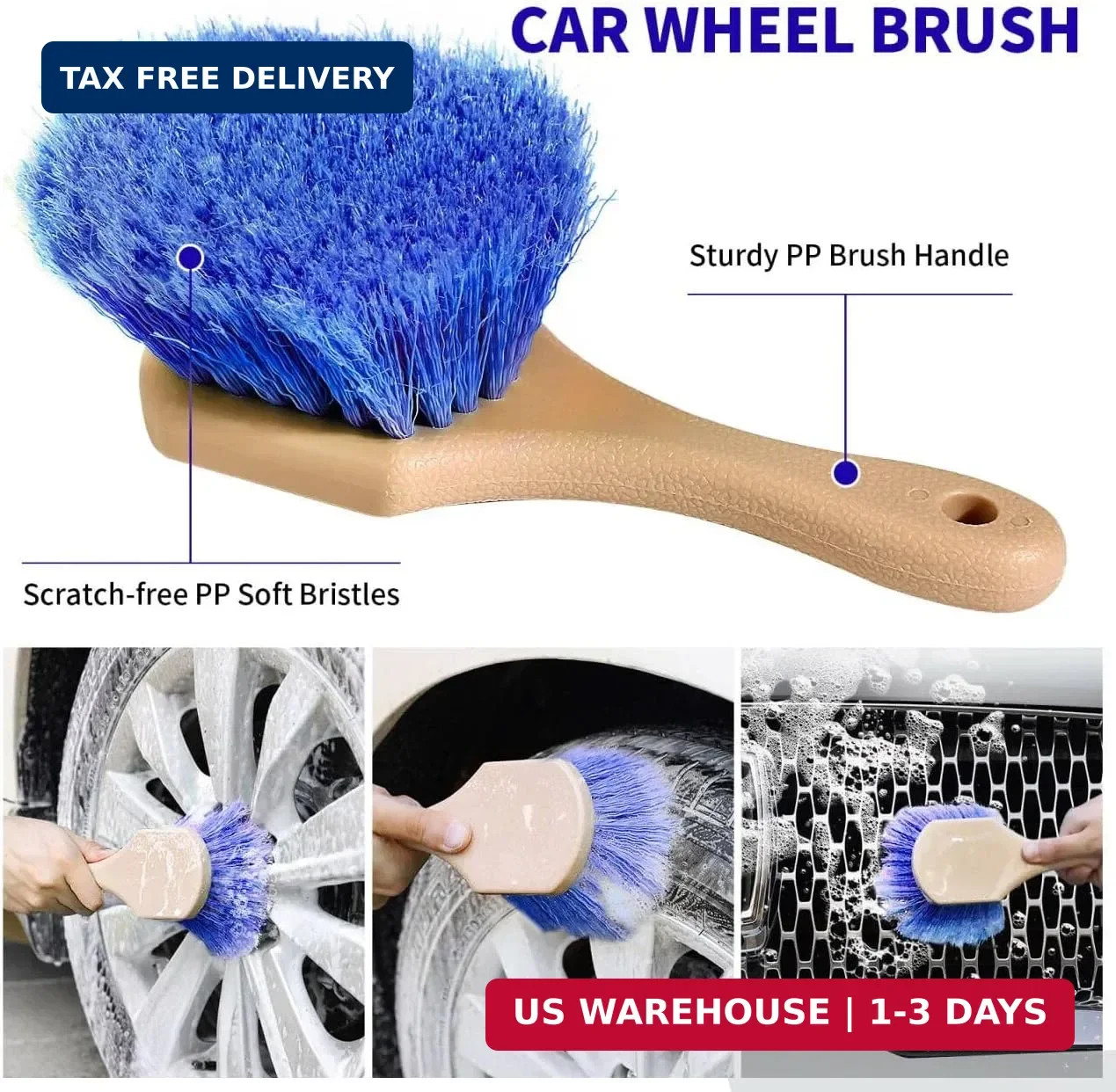 Wontolf 62” Car Wash Brush with Long Handle, Scratch-Free Soft Bristles Sturdy