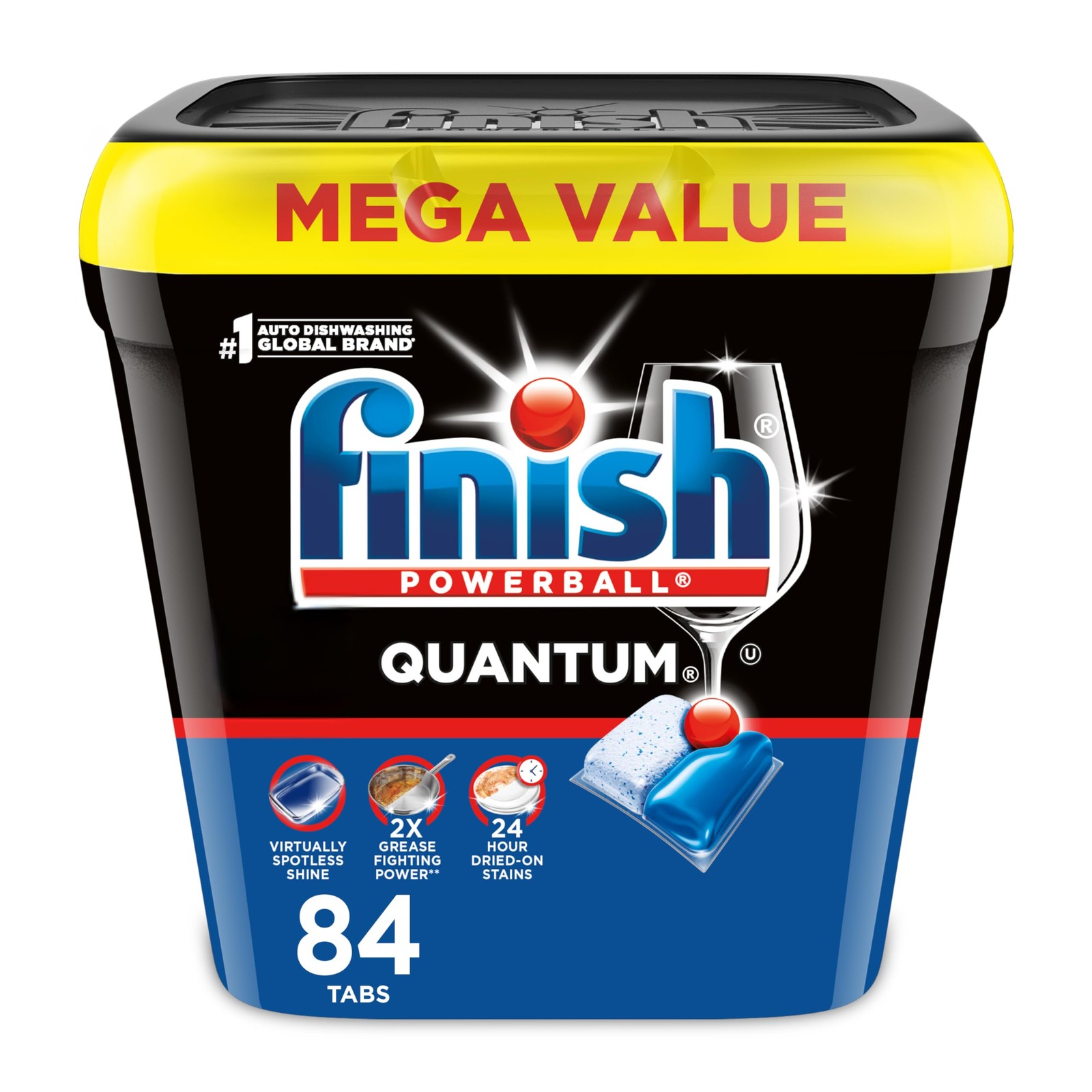 Quantum Dishwasher Pods Detergent Soap Removes Grease Spotless Shine 84 Count