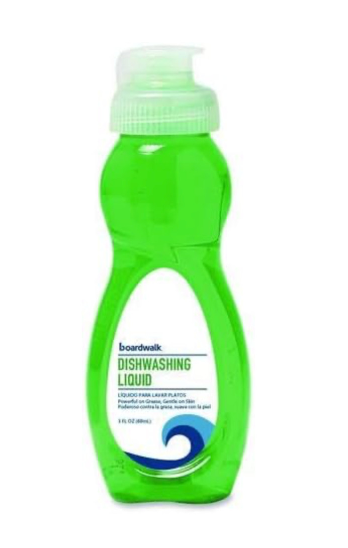 Boardwalk Liquid Dish Soap 3 oz Bottles 72 Pack Fresh Scent Travel Hotel Camping