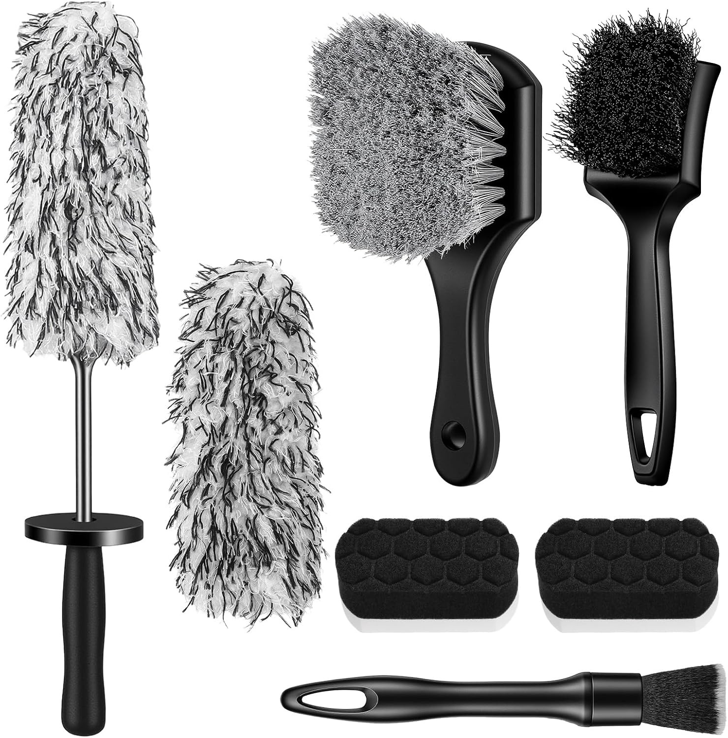 7PCS Car Wheel Tire Brush Set Soft Bristle Rim Cleaning Detailing Kit NEW!!!