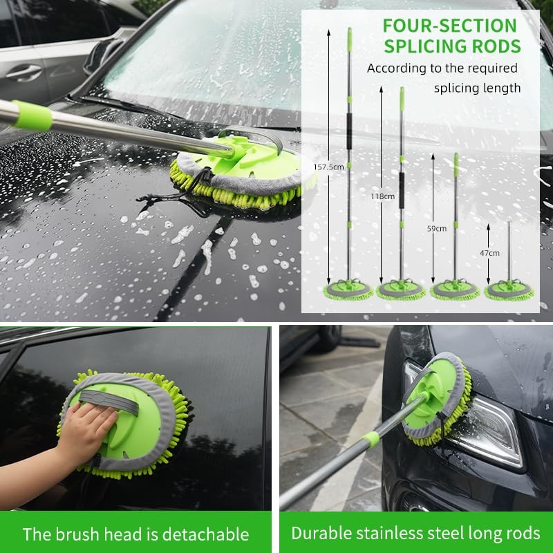 Car Detailing Kit Exterior, Car Wash Brush Kit with Long Handle 10pcs Set, Ca…