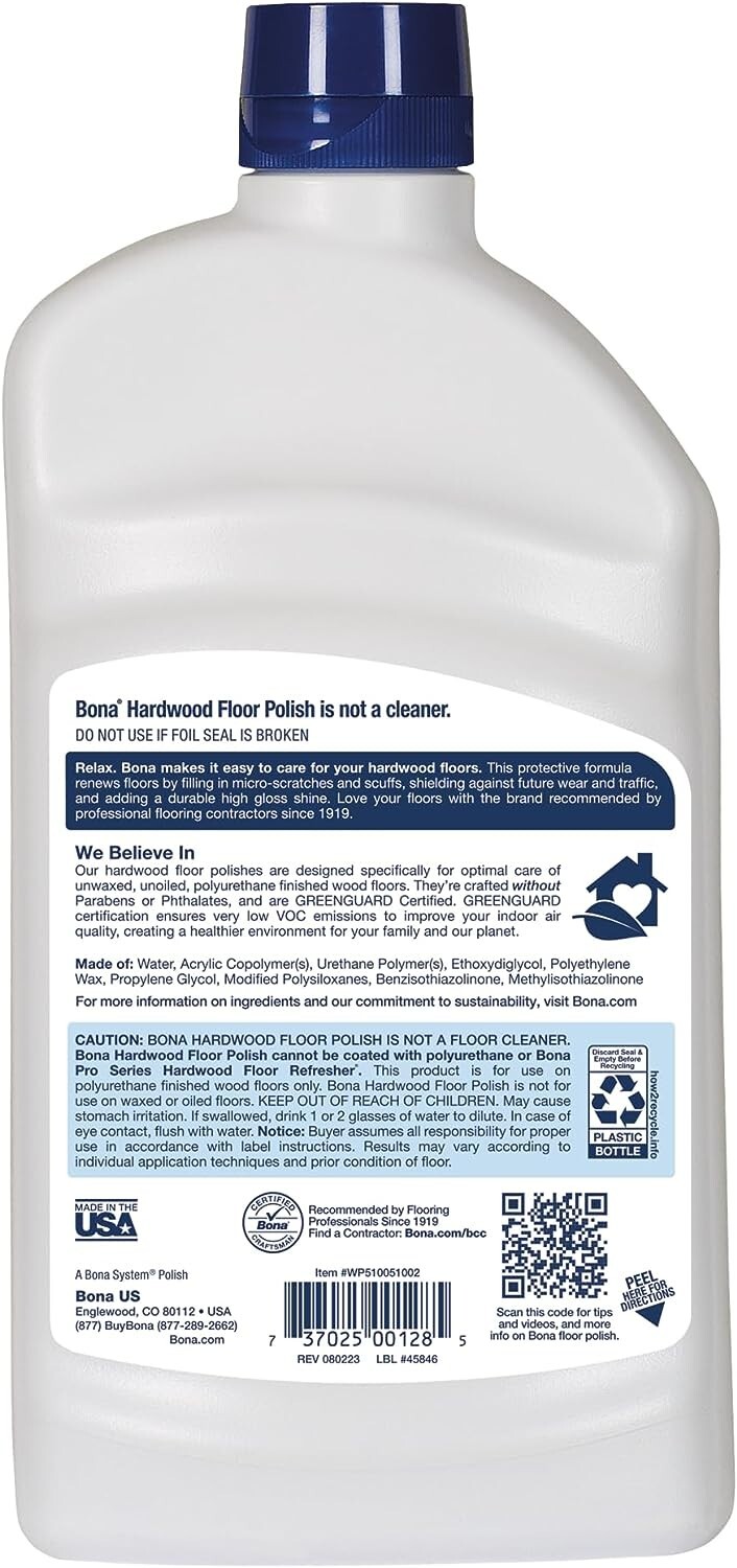 Bona Floor-Cleaners, Hardwood – High Gloss 32 Fl Oz