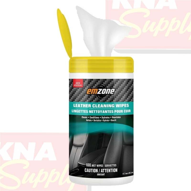 Emzone Leather Cleaning Care Automotive Wipes (100 Count) Leather Care Wipes