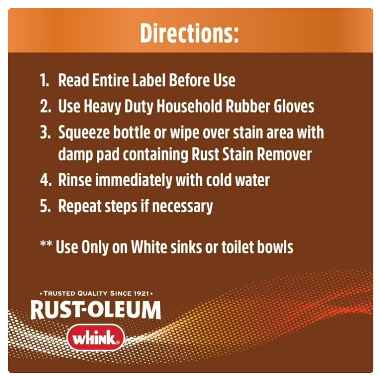 Rust-Oleum Whink Rust Stain Remover | Heavy-Duty Iron Stain Remover for White To