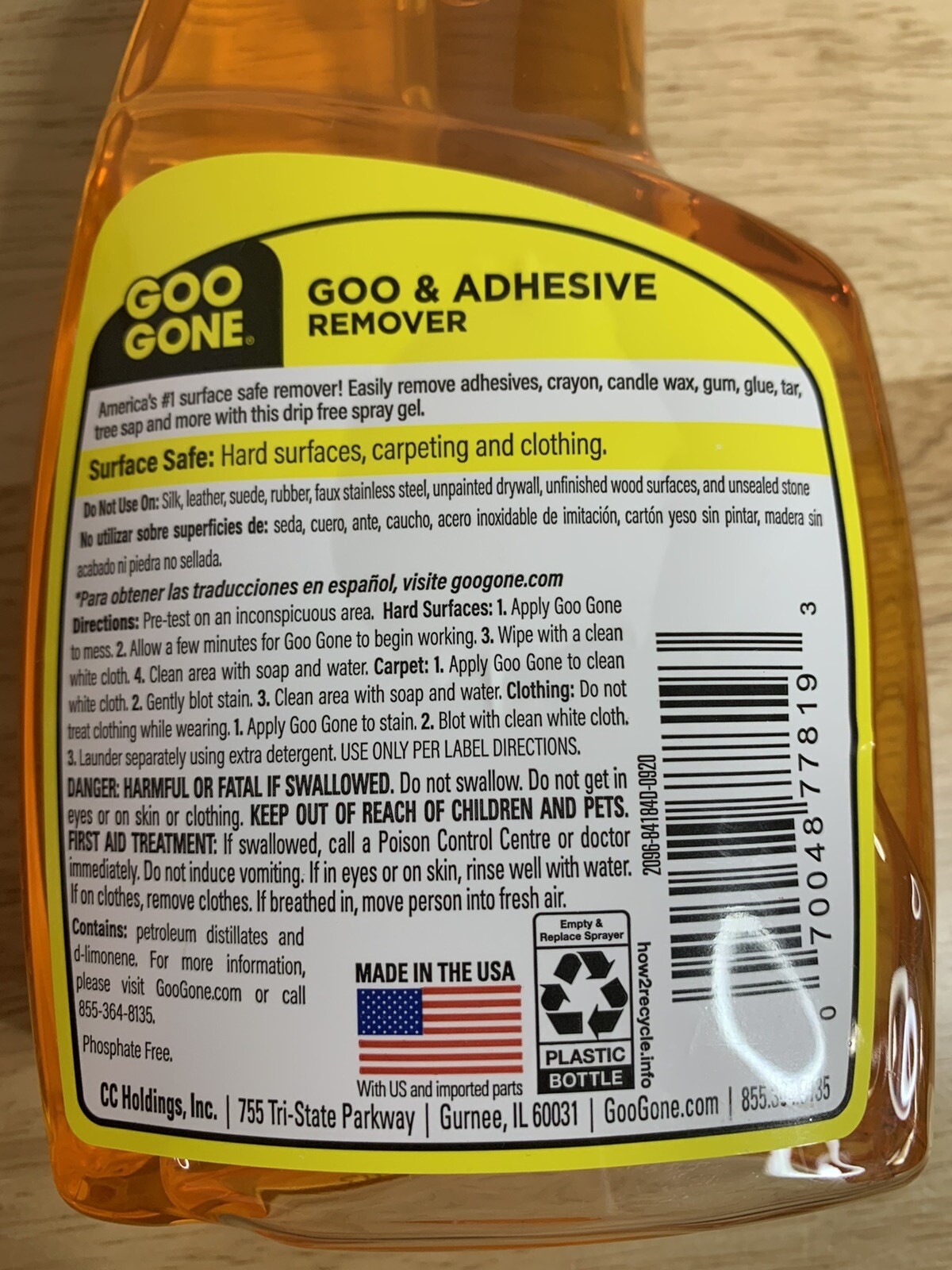 Goo Gone Spray Gel Goo & Adhesive Remover 12 FL. OZ.