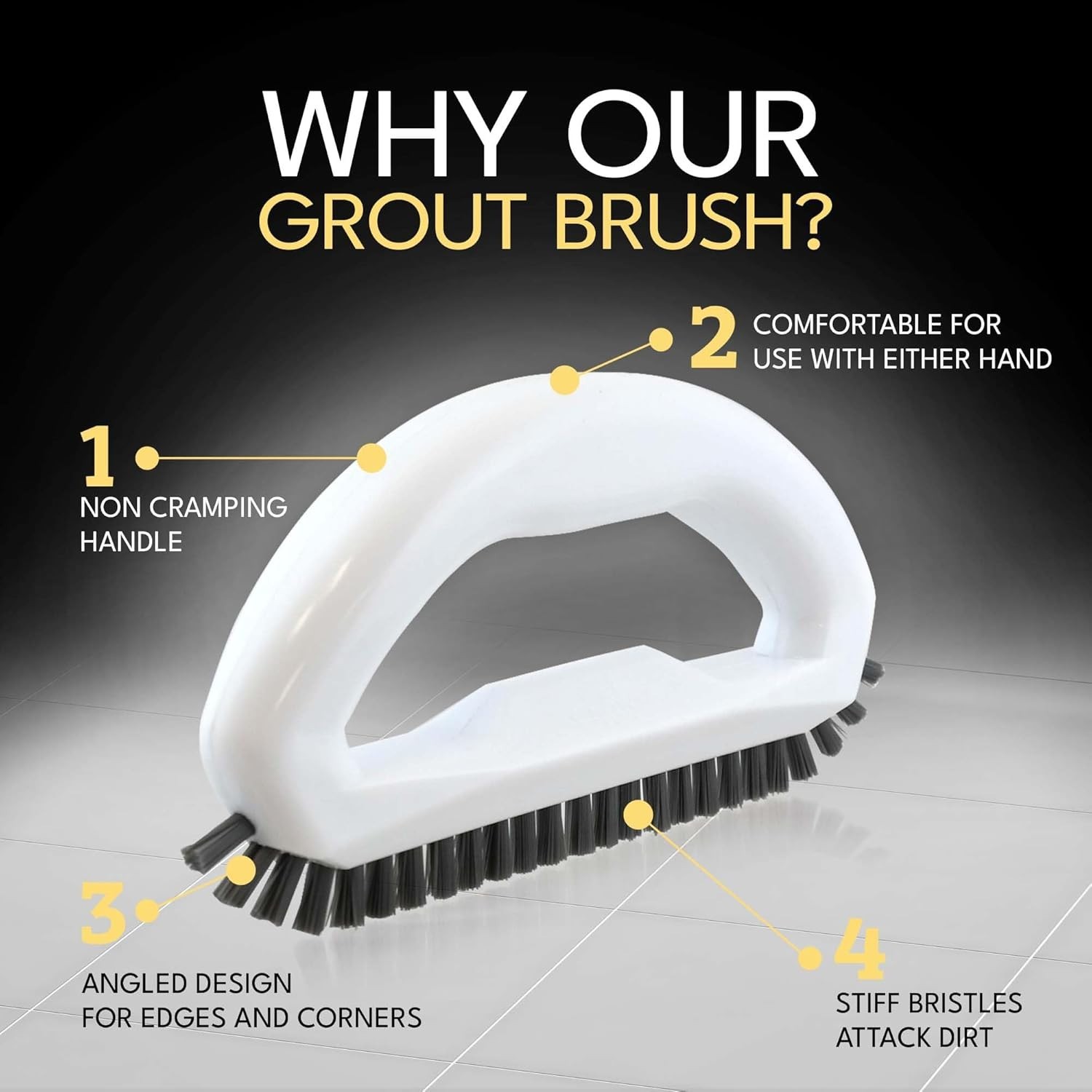 Ergonomic Handheld Grout Scrub Brush for Effortless Cleaning of Floors & Tiles