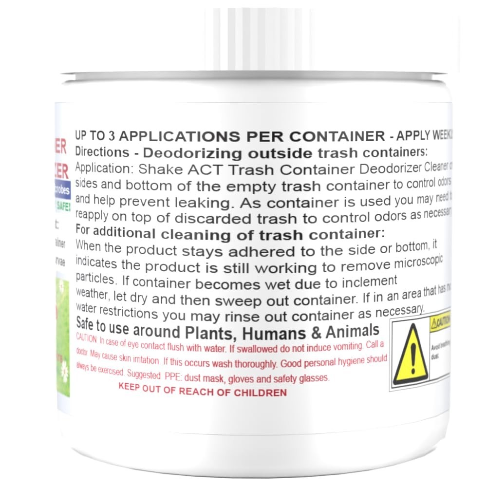 Eco-Friendly Trash Deodorizer & Cleaner | Eliminates Odors & Sludge | 8oz Dry Po