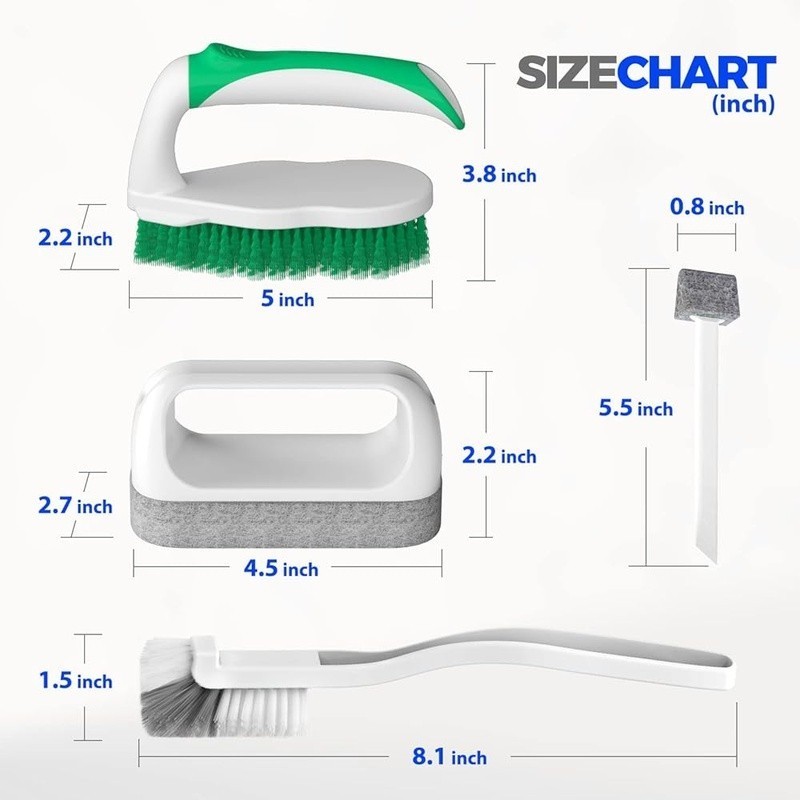 7 Pack Grout Cleaning Brushes Set Tile Lines Groove Gaps Scrubbing Stains New