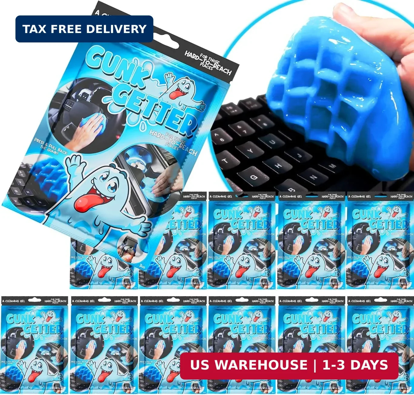 Car Cleaning Gel 12 Pack for Those Hard to Reach Places, Automotive Cup Holder E