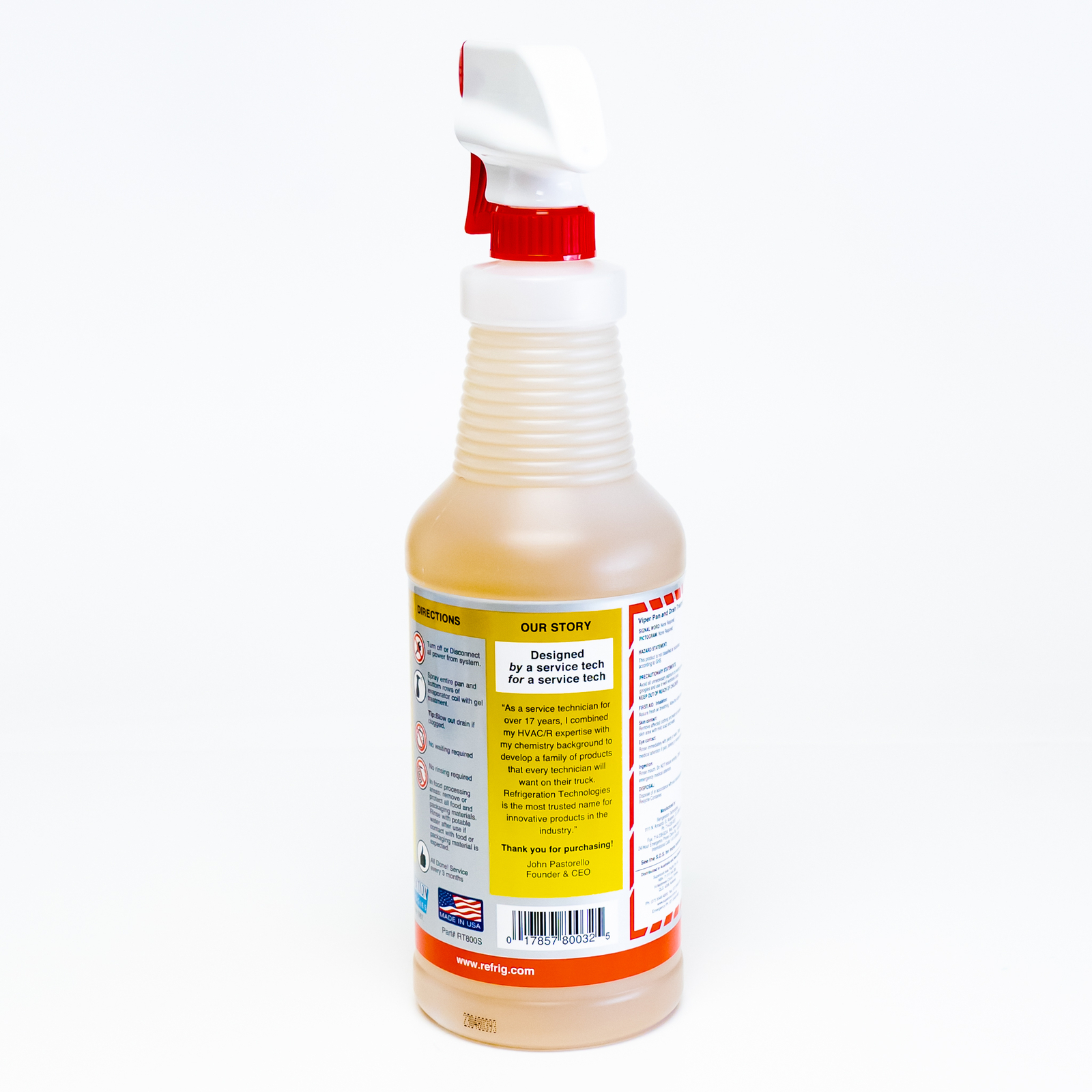 Viper AC Pan & Drain Treatment 1Qt 32 Oz Trigger Spray Cleans Deodorize Protect