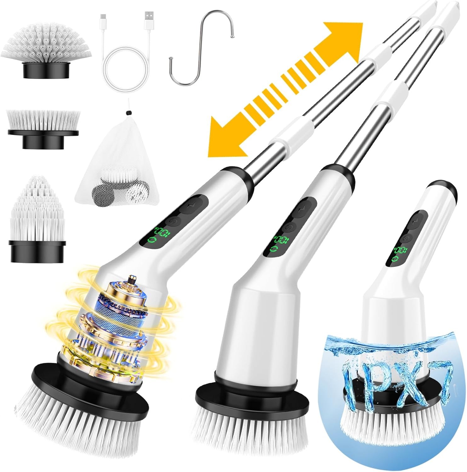 Electric Spin Scrubber for Cleaning Bathroom, Shower Scrubber Cordless Cleaning