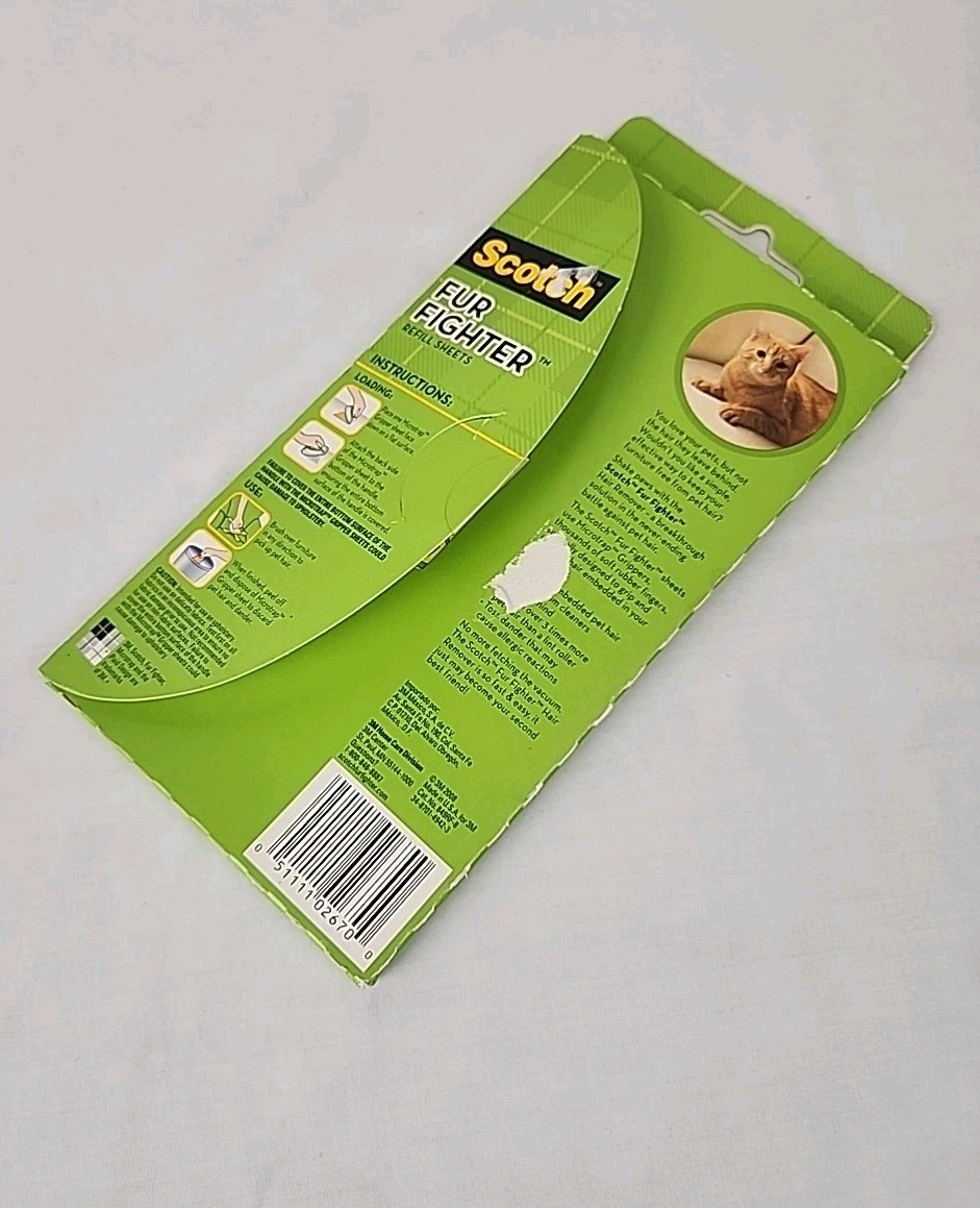 7 Sheets 3M Scotch Fur Fighter Hair Remover Refill Sheets (3.8″ x 7″)