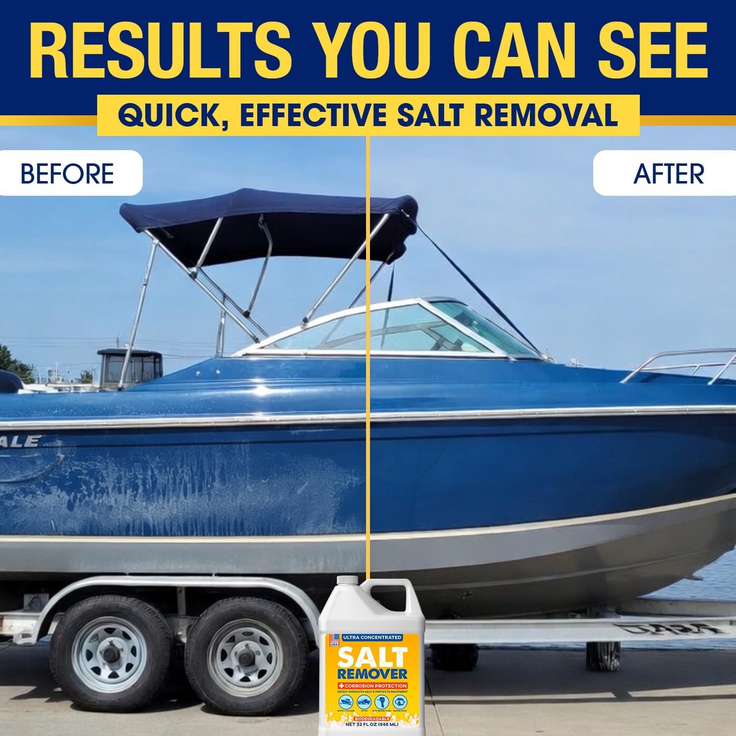 32 Oz Salt Remover & Corrosion Protection – Marine & Vehicle Cleaner for Boats,