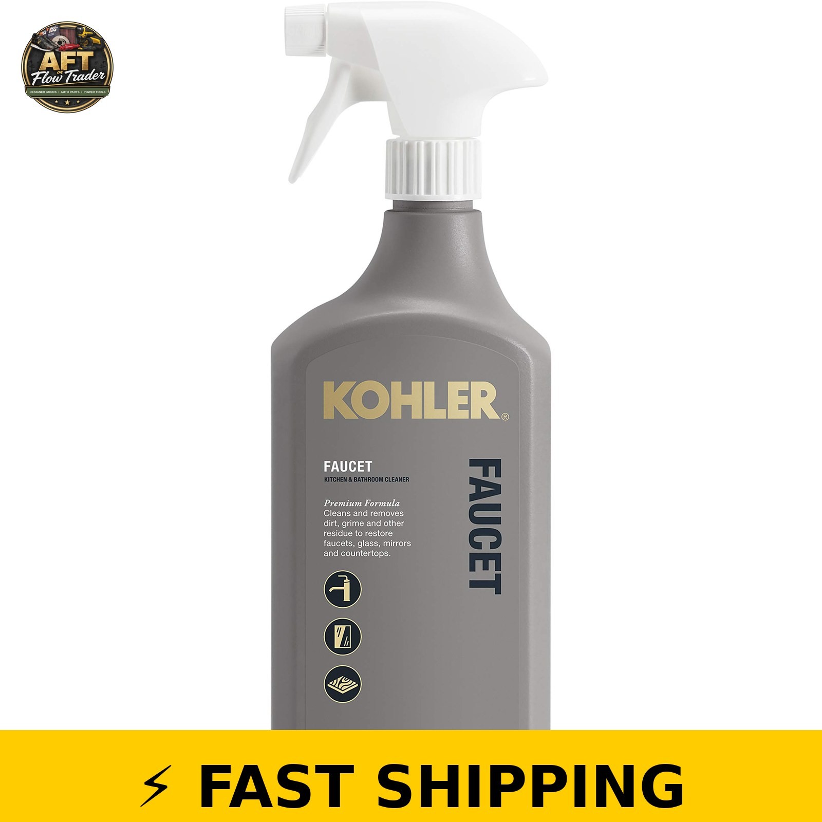 Kohler Faucet Cleaner, 28 FL Oz – Streak Free Shine, Ammonia Free