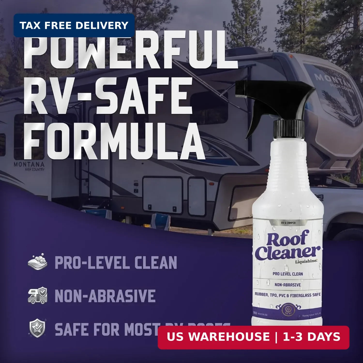Roof Cleaner RV Roof Cleaner with UV Protection, Removes Dirt & Grime, Safe for