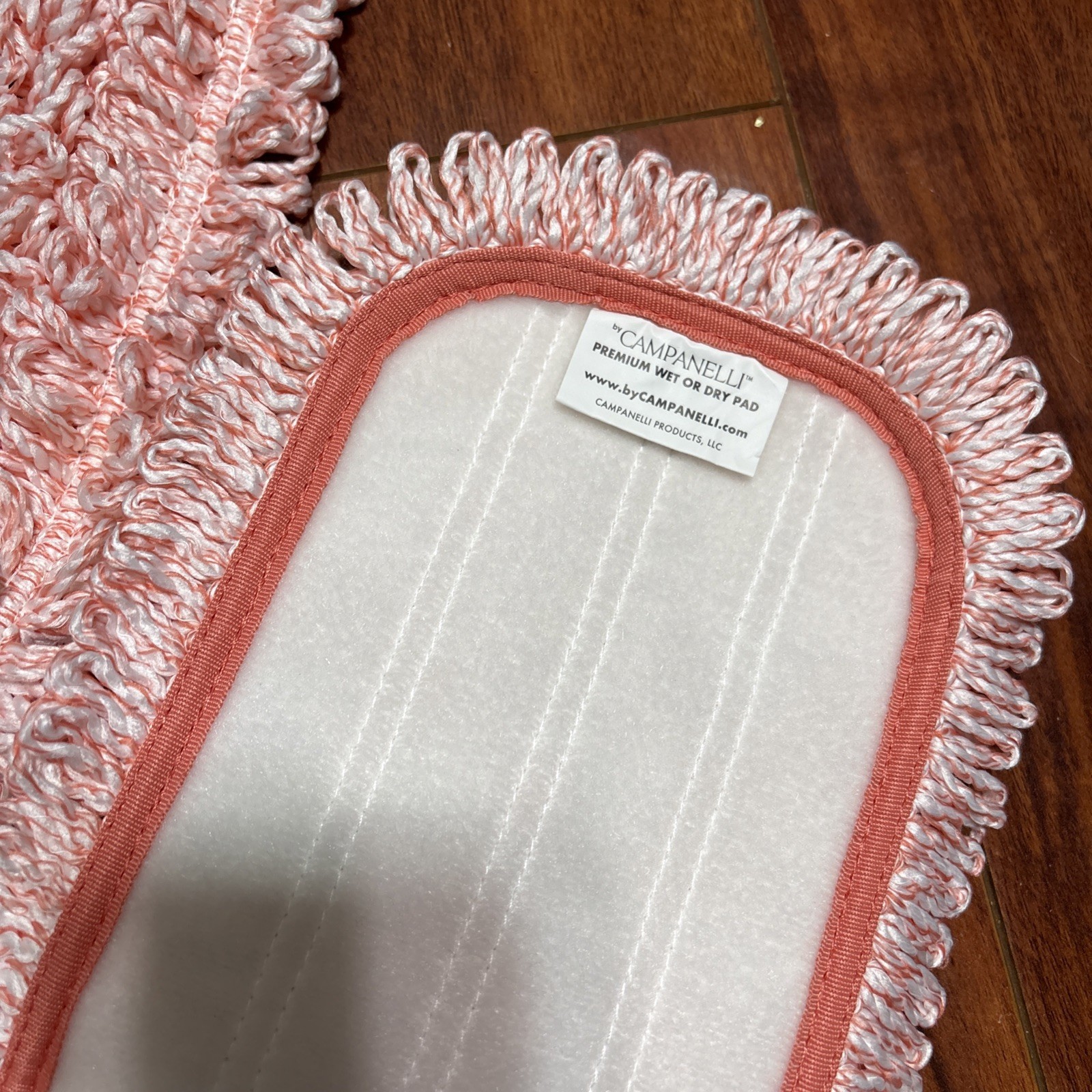 CAMPANELLI Premium EasyGlide Wet & Dry Mop Pad New Pink Measures 18” X 7”