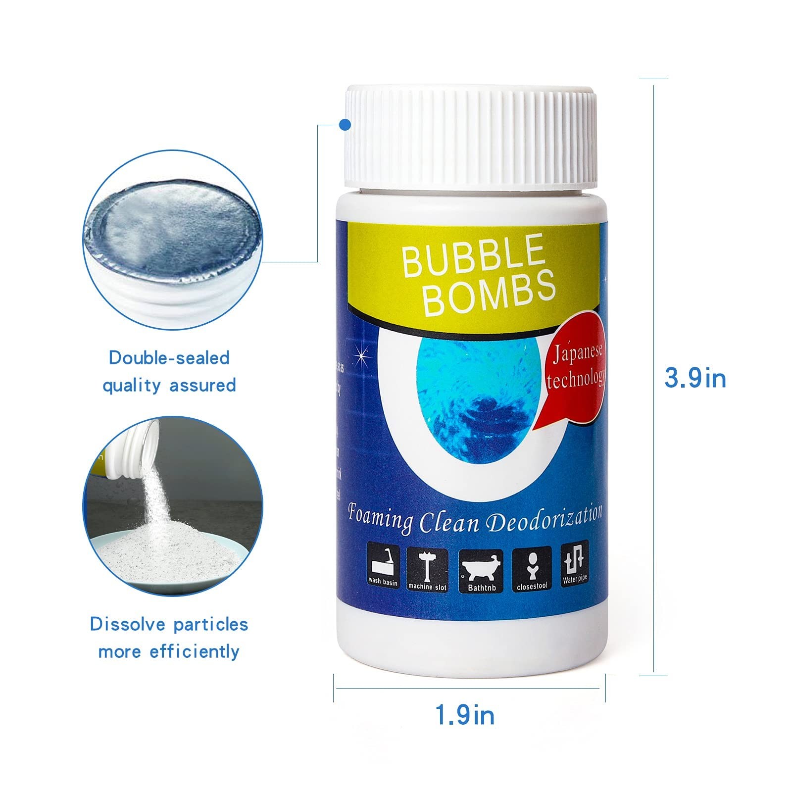 6 Pcs Bubble Bombs Drain Cleaner, Pipe Dredge Deodorant, Quick Dredge Pipelin…