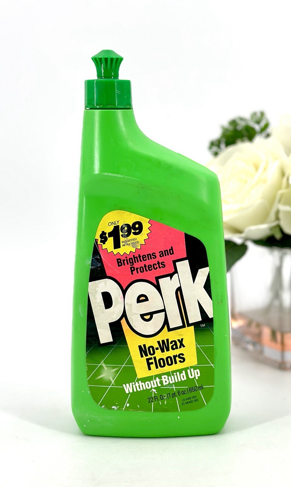 Vintage Perk No-Wax Floor Cleaner 22 oz Bottle Appears Full Advertising Prop