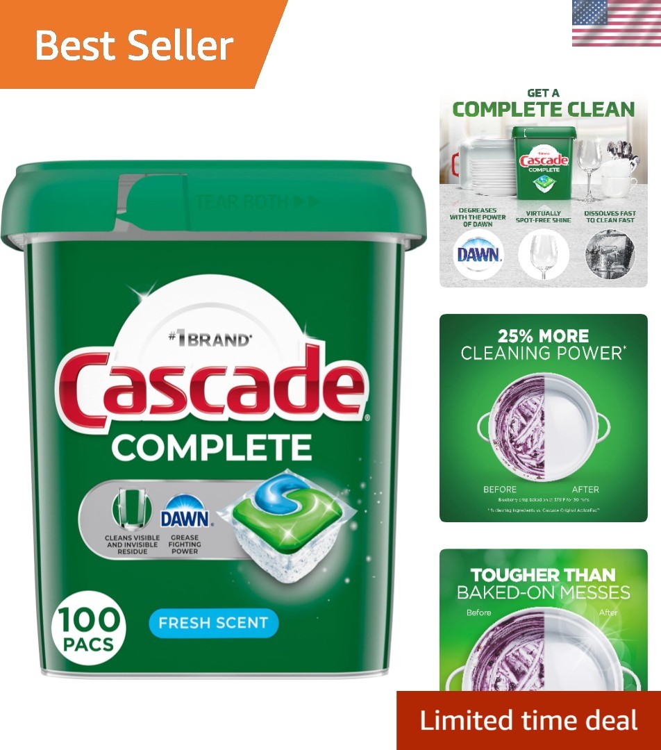 Complete Dishwasher Pods 100 Count Fresh