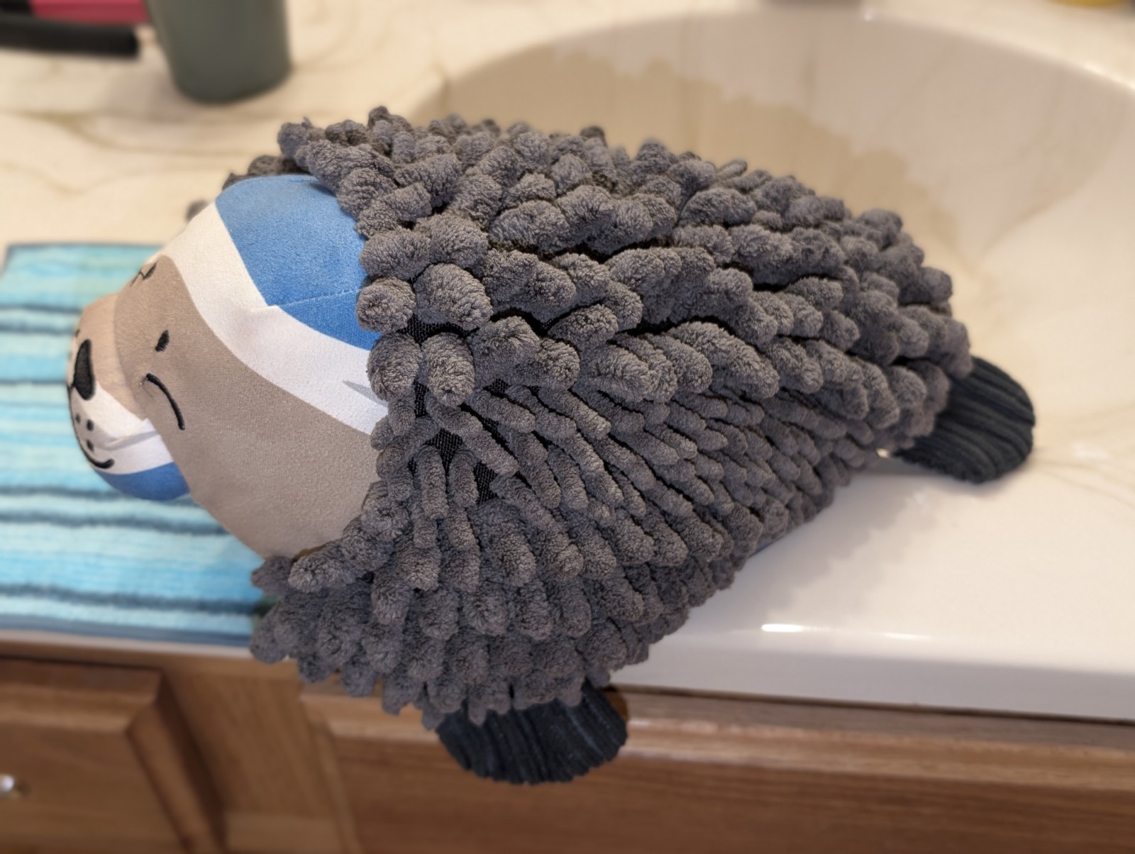 Norwex Pet with a Purpose Chenille Seal Stuffed Animal with Baclock
