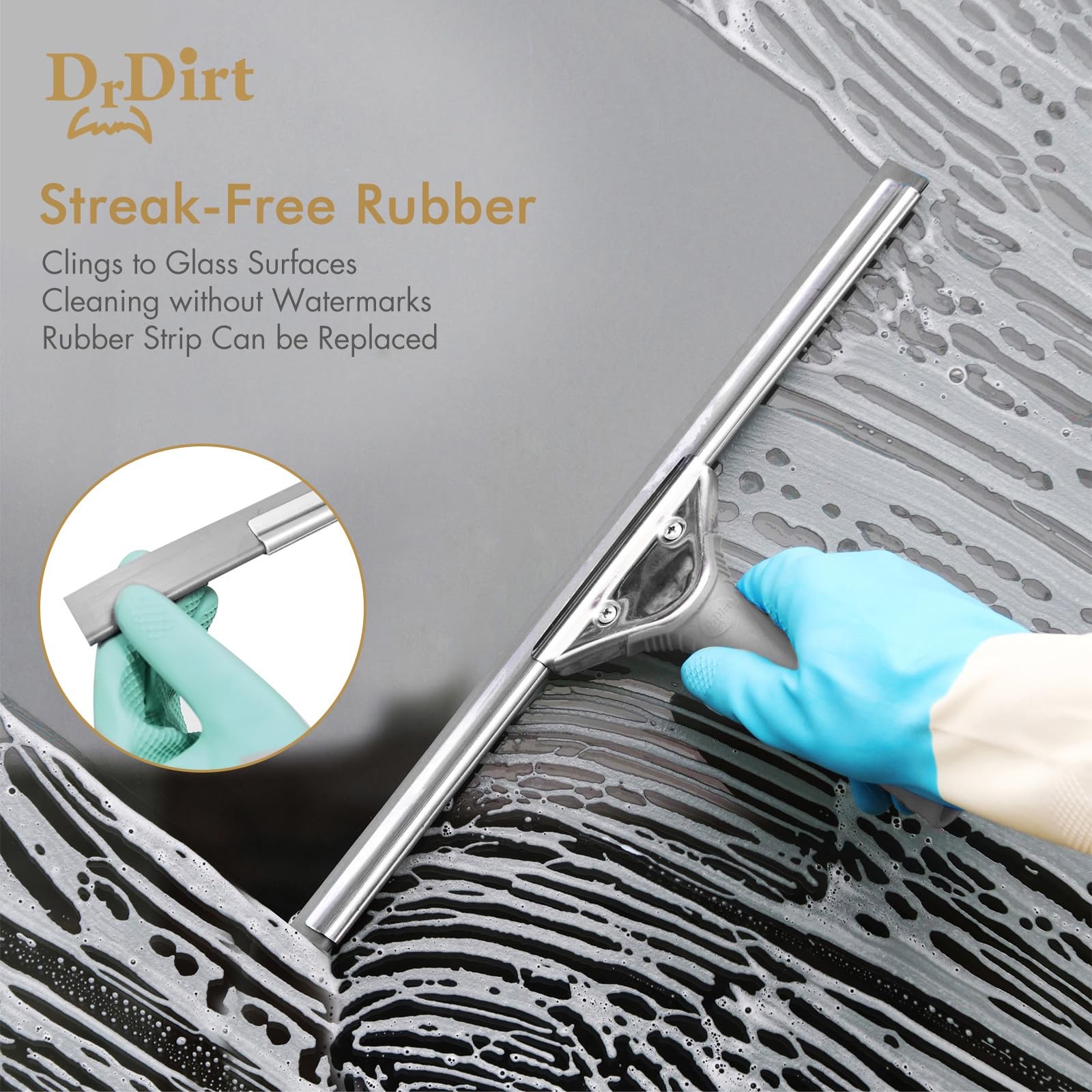 Window Squeegee for Home | 14-Inch Squeegee for Window Cleaning with Ergonomi…