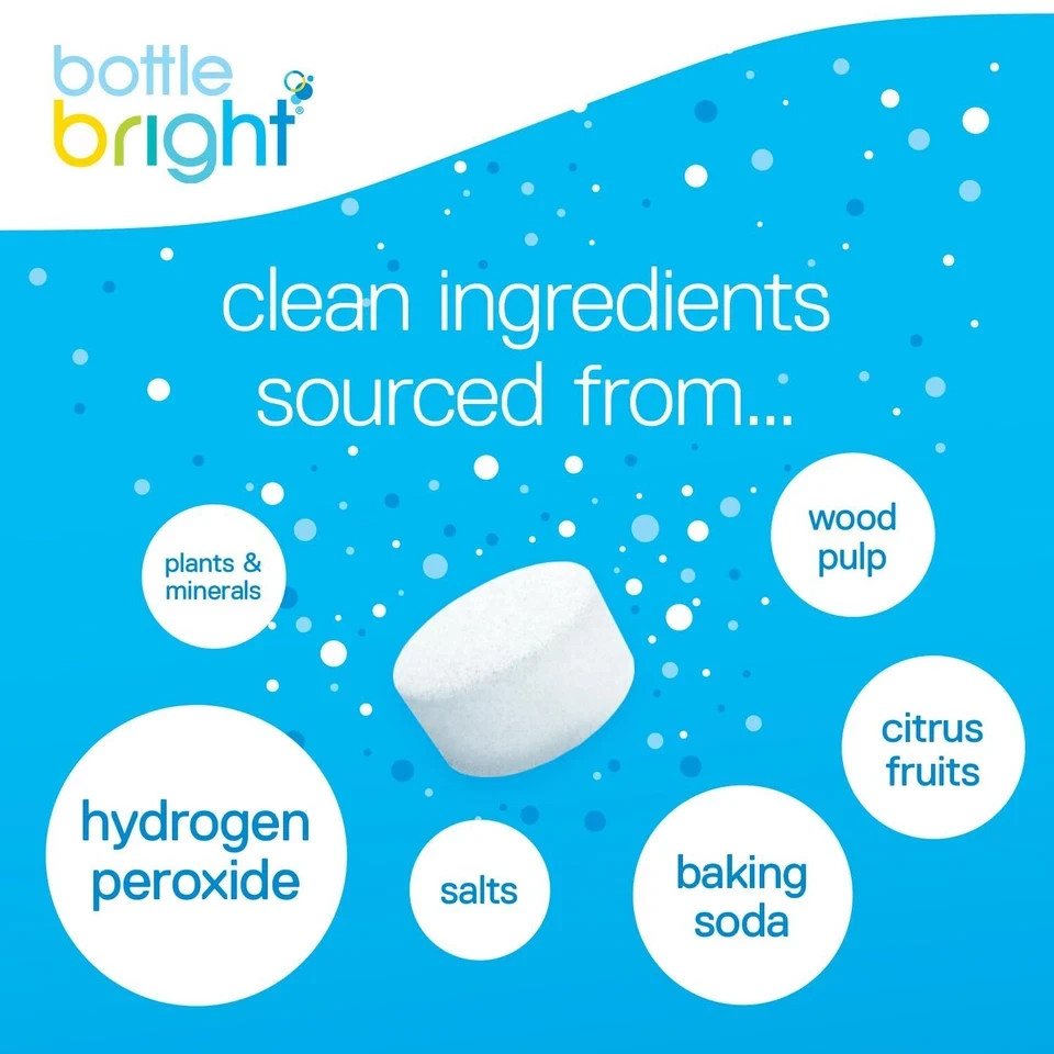 Bottle Bright Single Pack (12 Tablets)- Clean Stainless 12 Count (Pack of 1)