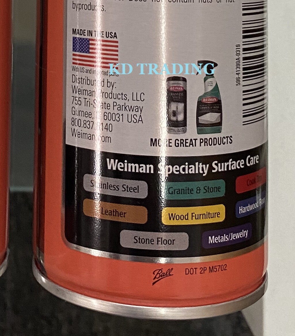 (2-Pk) Weiman Furniture CABINET & WOOD Clean Restore Shine w/ Almond Scent 17oz