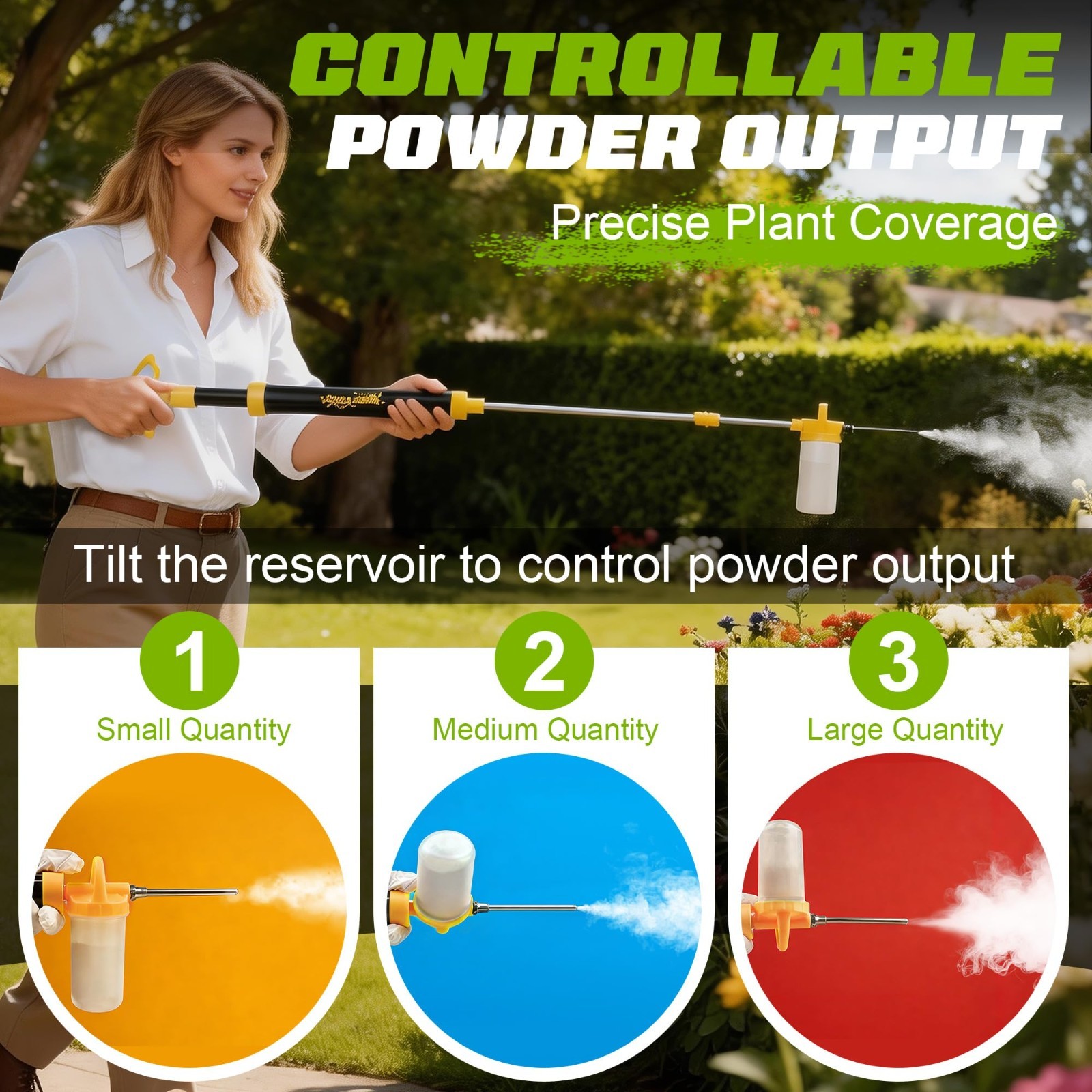 Diatomaceous Earth Duster – Upgraded 4FT Adjustable Powder Sprayer for Indoor/Ou