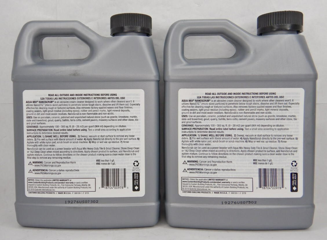 (2) Aqua Mix Nanoscrub Powerful Abrasive Cleaner 1 Qt.