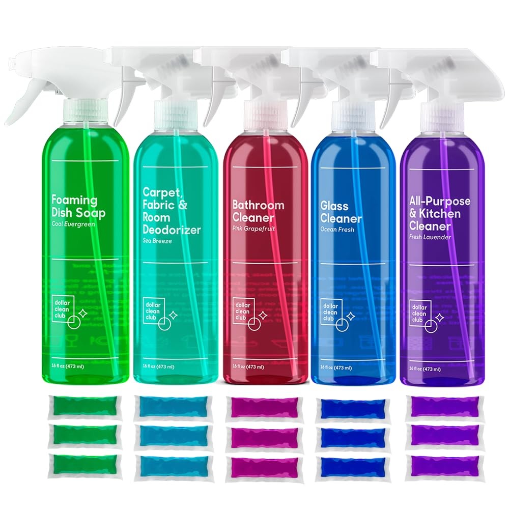 Complete Home Cleaning 15 Pack Kit, Kitchen, Bathroom, Carpet, Dish, and Glas…