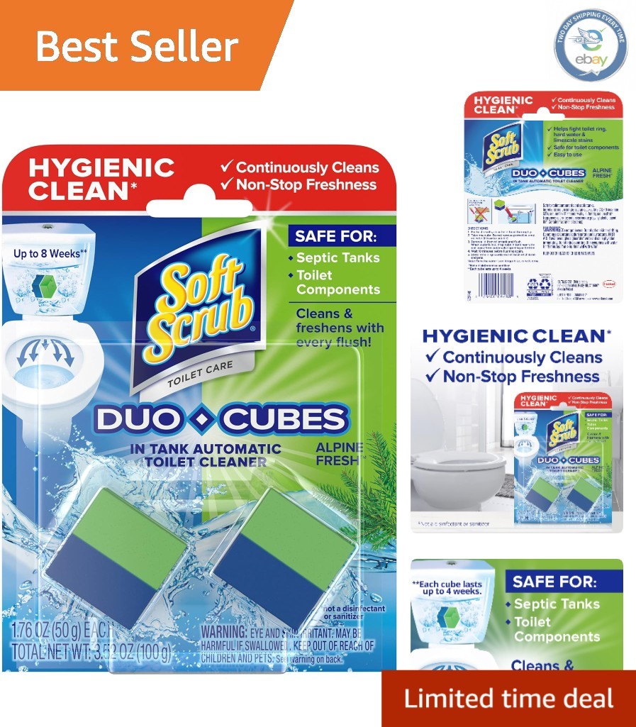 2 Duo-Cubes In-Tank Toilet Cleaner – Alpine Fresh Scent – Lasts 8 Weeks