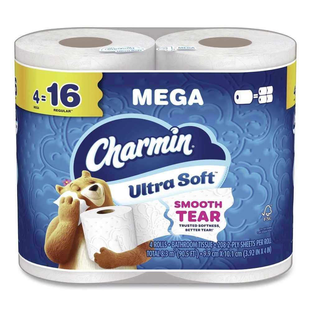 Charmin 08806CT Bathroom Tissue Mega Roll (208 SHT/RL, 4 RL/PK, 8 PK/CT) New