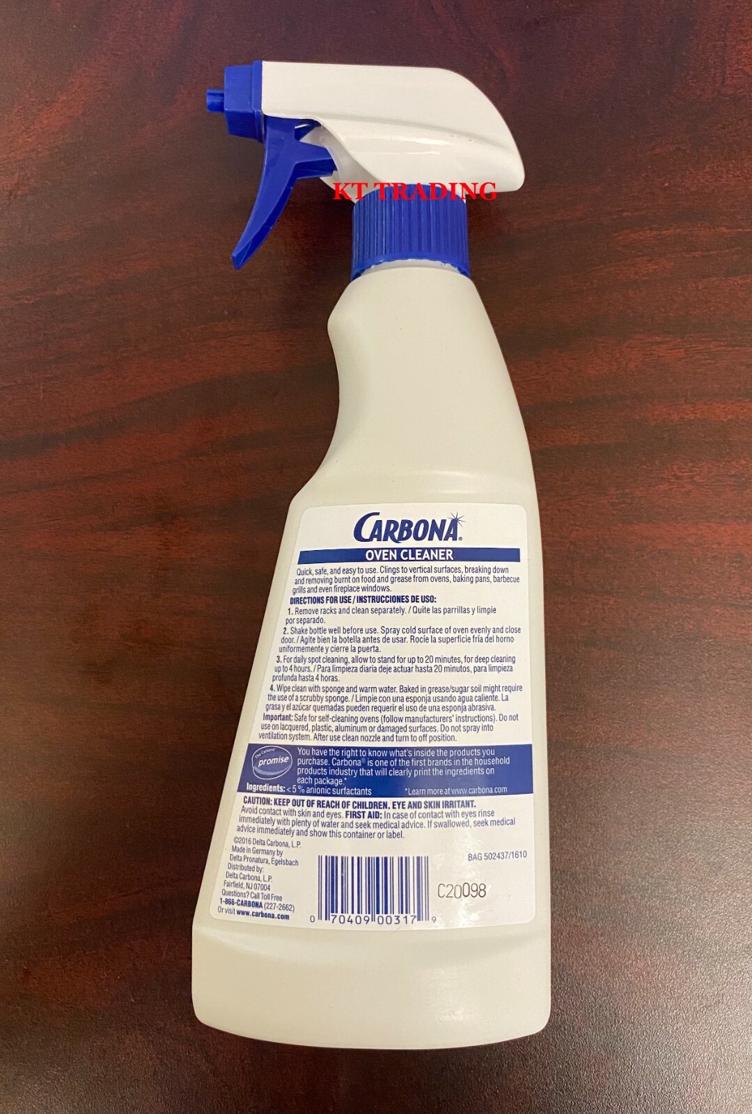 CARBONA Oven Grill Cleaner Tough Grease Grime Remover ~ Fume Free 16.8oz Spray