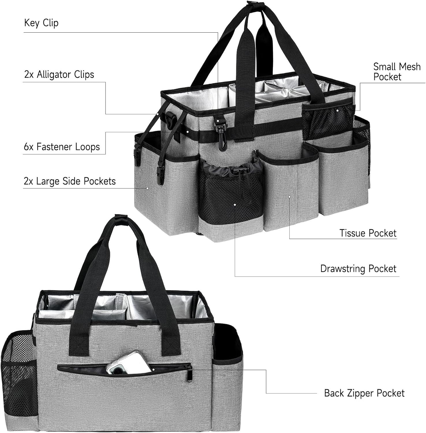 Stylish Medium Cleaning Supplies Organizer Bag with Comfortable Shoulder Strap