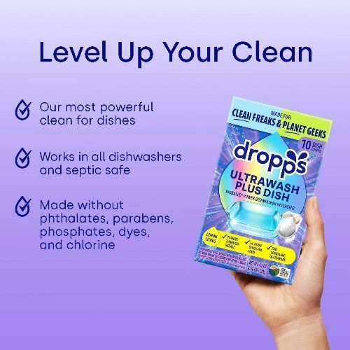 Dropps Lemon Citrus UltraWash Plus Biobased Dishwasher Detergent Pods – 10ct