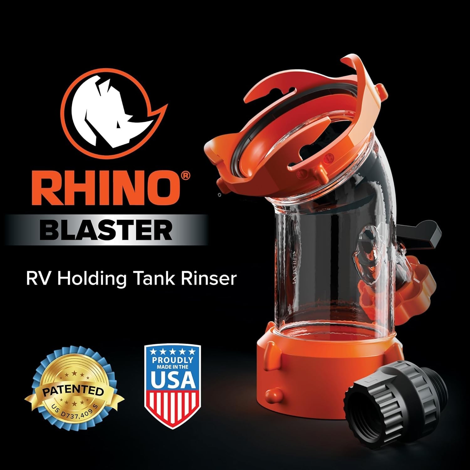 Rhino Blaster RV Tank Rinser with Backflow Preventer RV Accessories for Toile