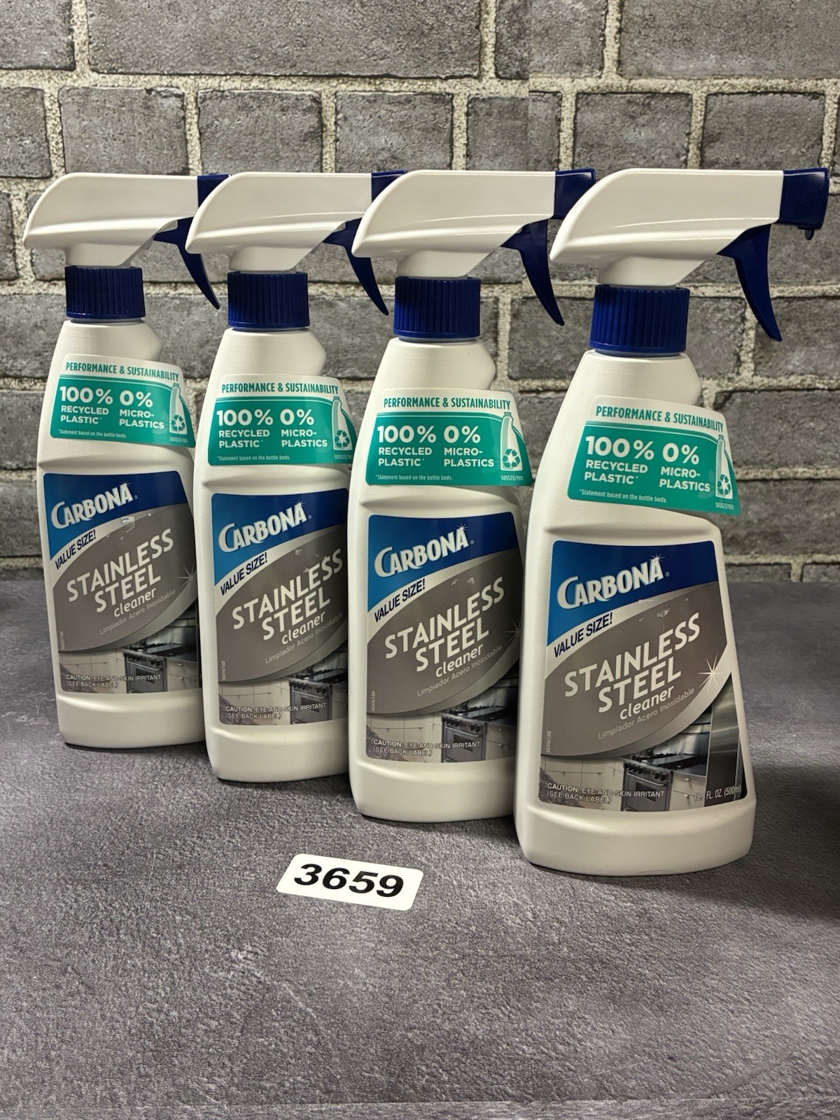 CARBONA Stainless Steel Cleaner 16.8 fl oz Spray Bottle Value Size – 4 Pack