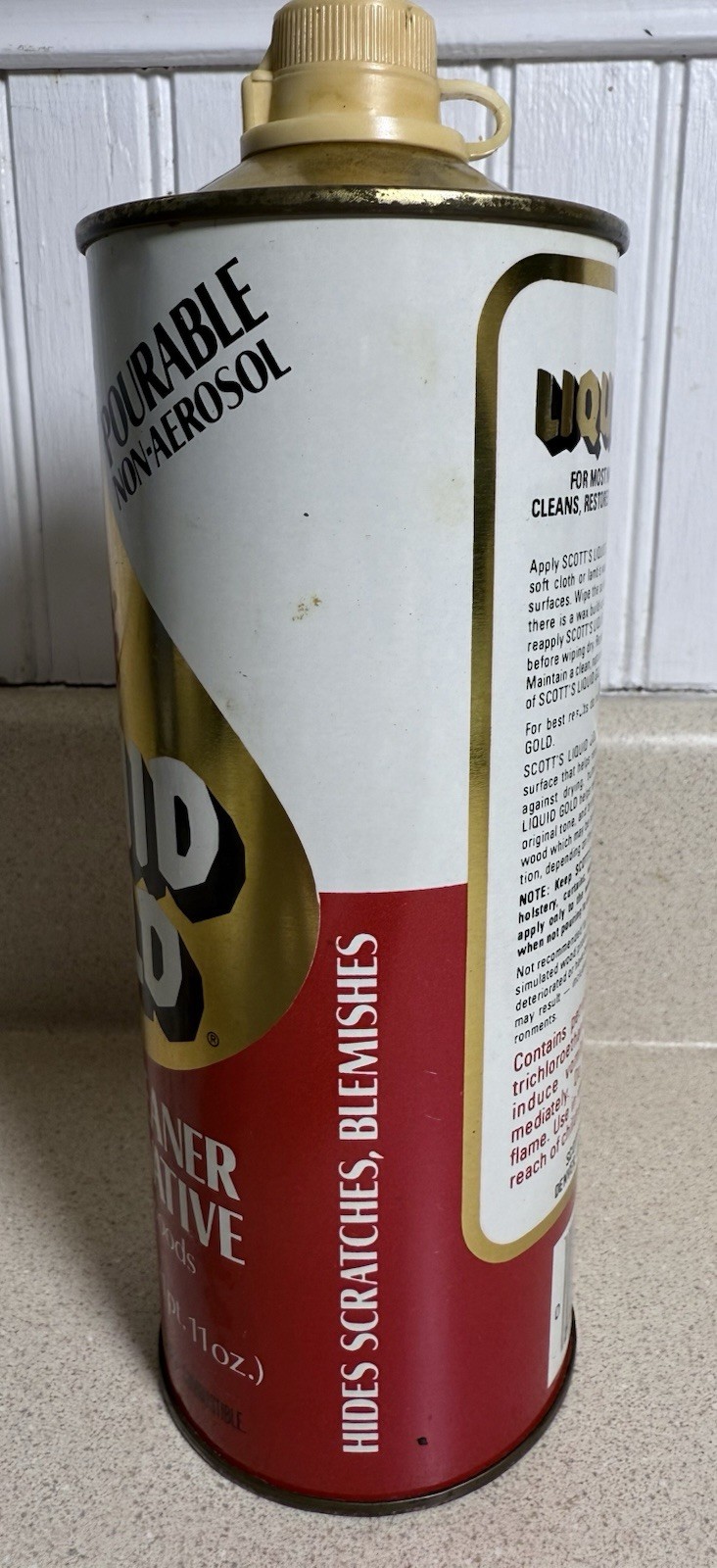 Vintage Scott’s Liquid Gold 27 Oz Wood Cleaner Tv Film Movie Prop Display Used