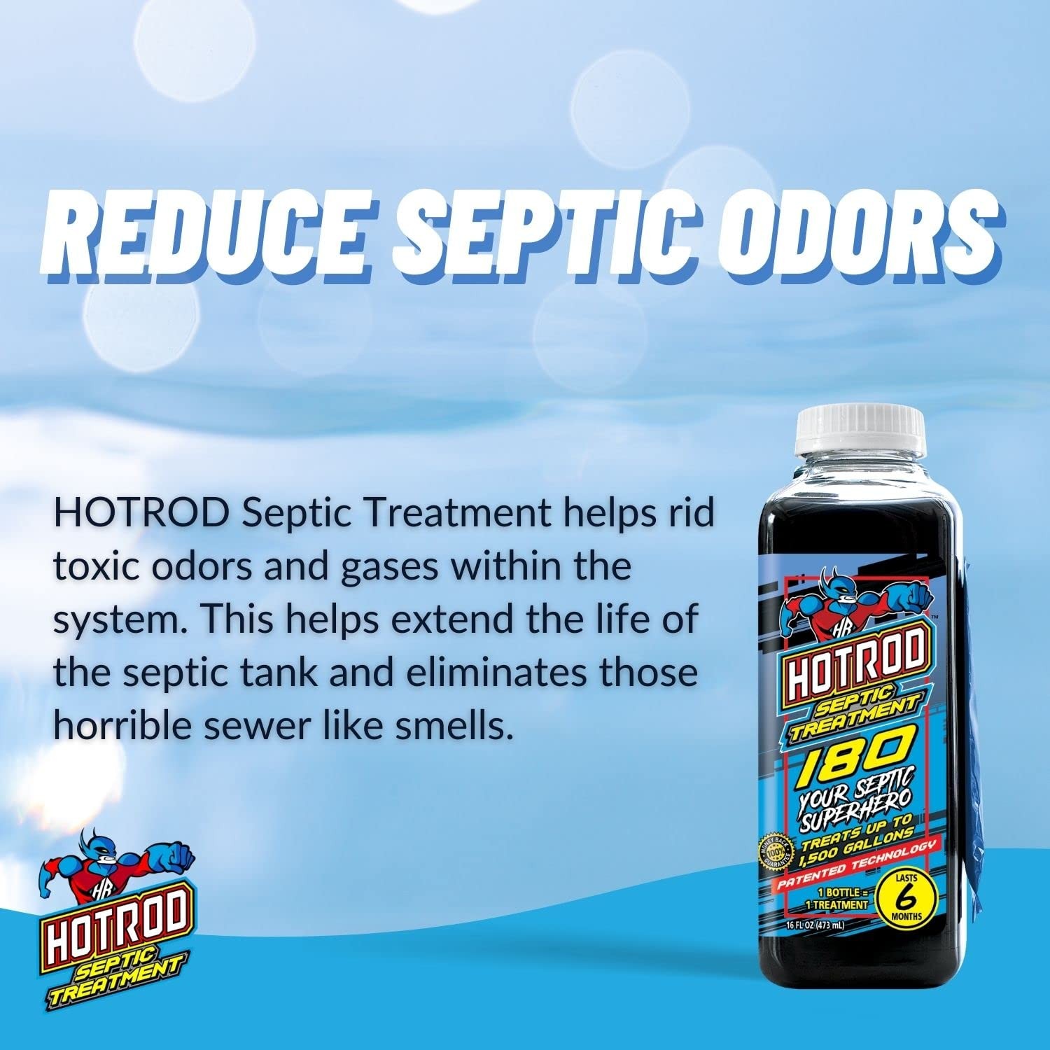 Septic Tank Treatment Industrial Grade Safe on Piping and Plumbing 16oz Liquid