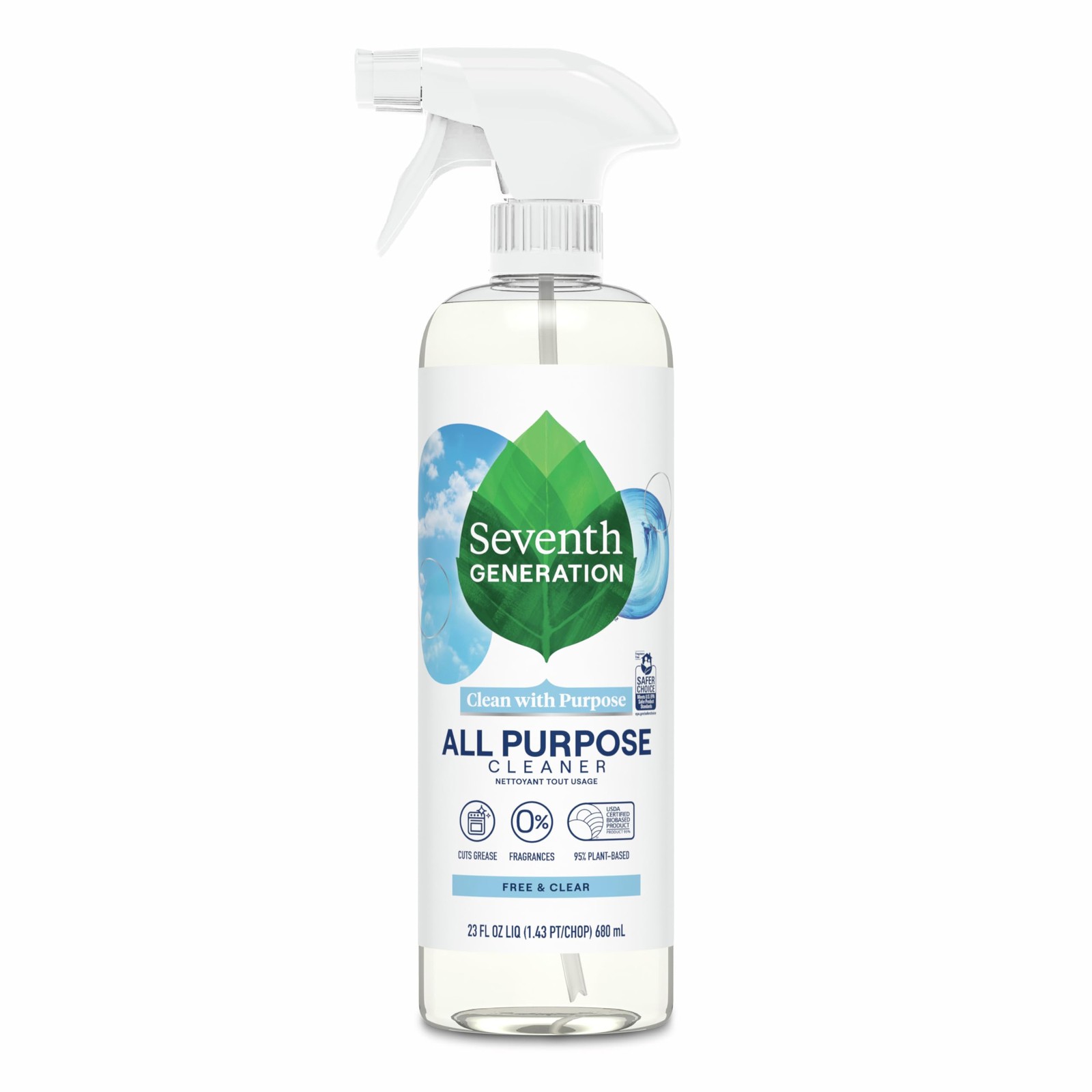 Natural All Purpose Cleaner 23 Fl Oz Free And Clear Non Toxic Streak Free Shine