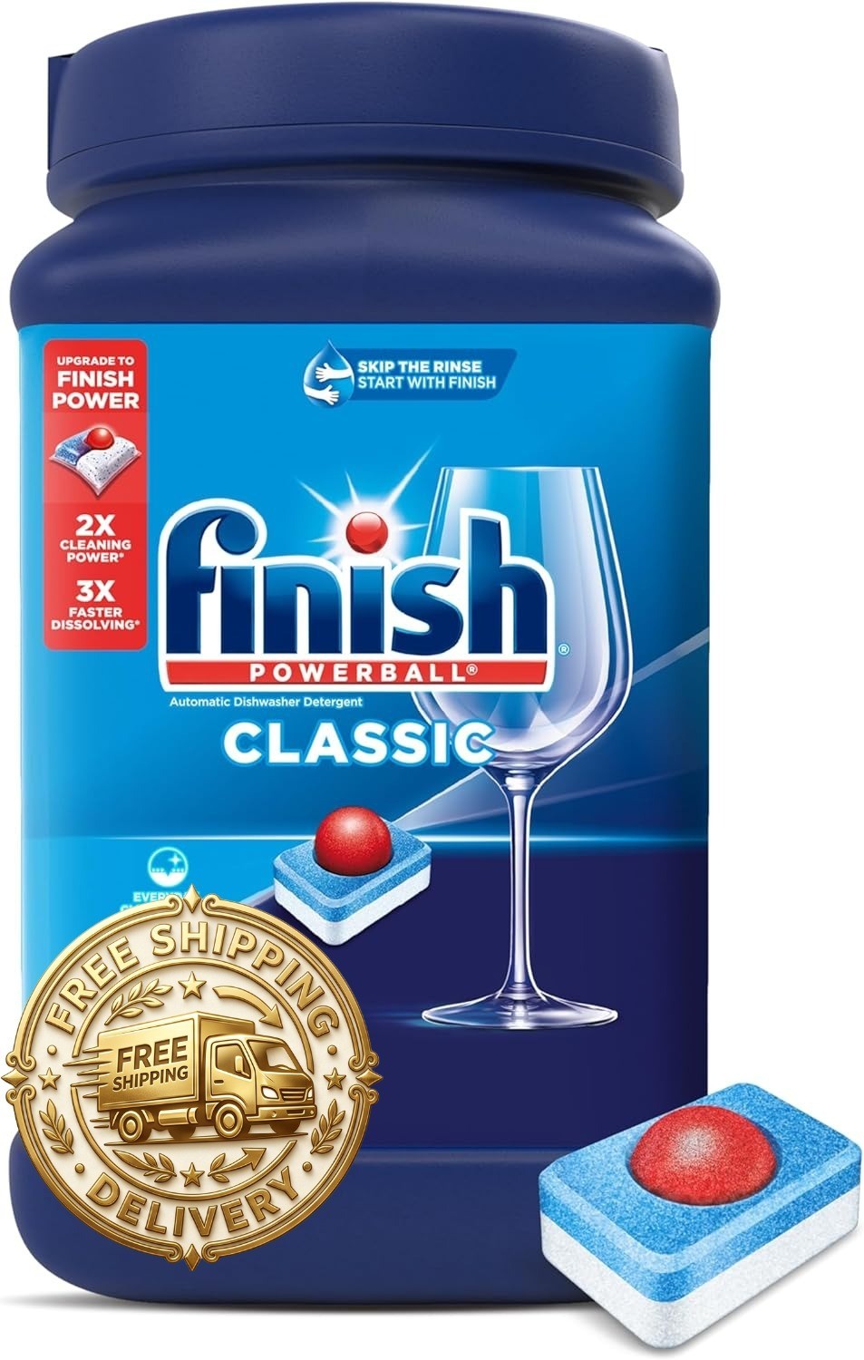 Finish Classic Dishwasher Pods, No Pre-Rinse Dishwasher Detergent Soap For Clean