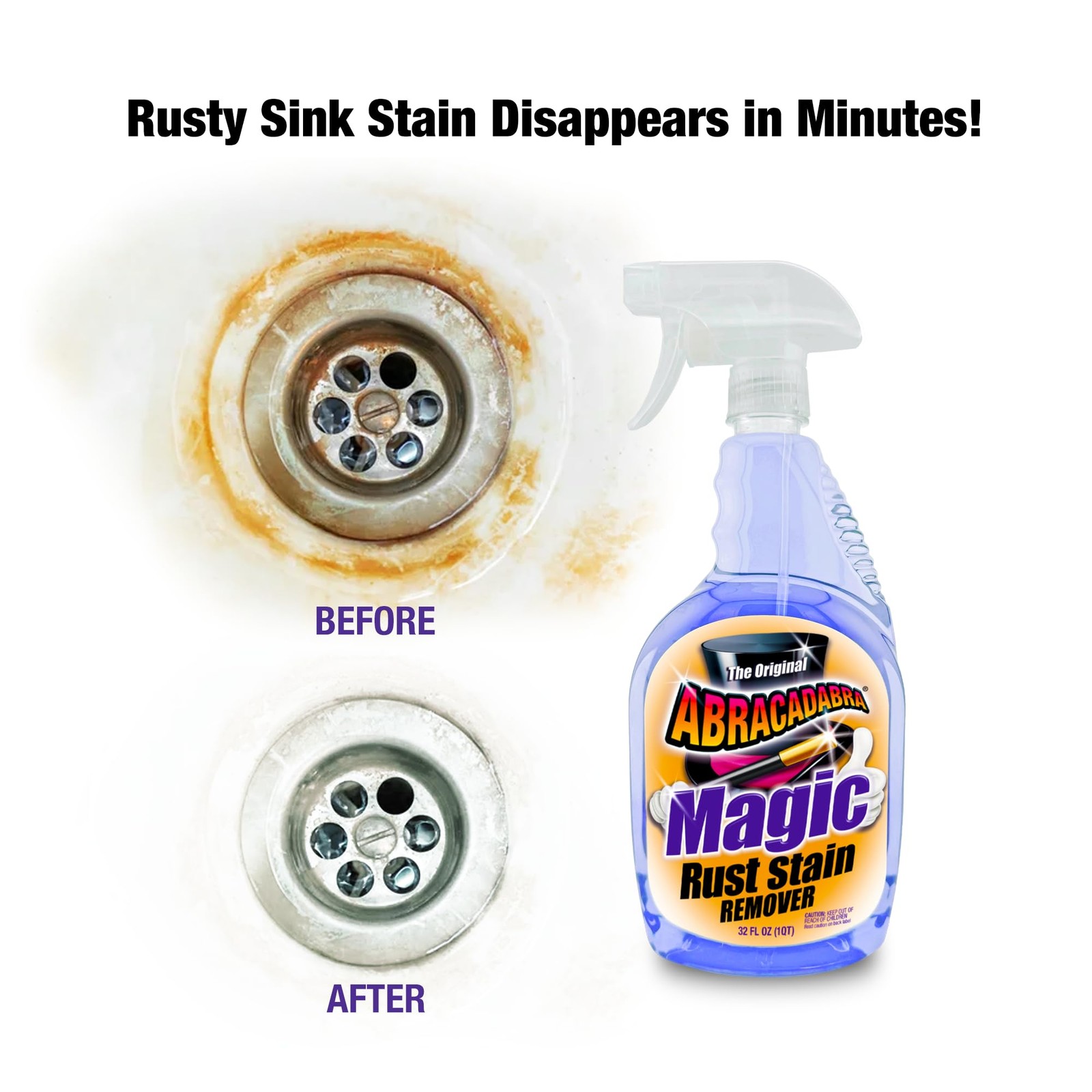 ® Magic Rust Remover 32oz – Premium Rust Stain Remover for Concrete, Fibergla…