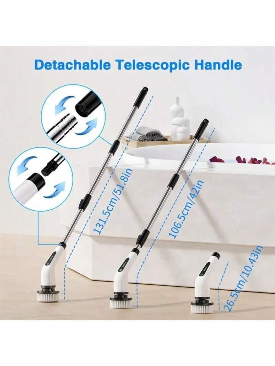 8 IN 1 Electric Spin Scrubber Cordless Power Cleaning Brush Rechargeable Cleane
