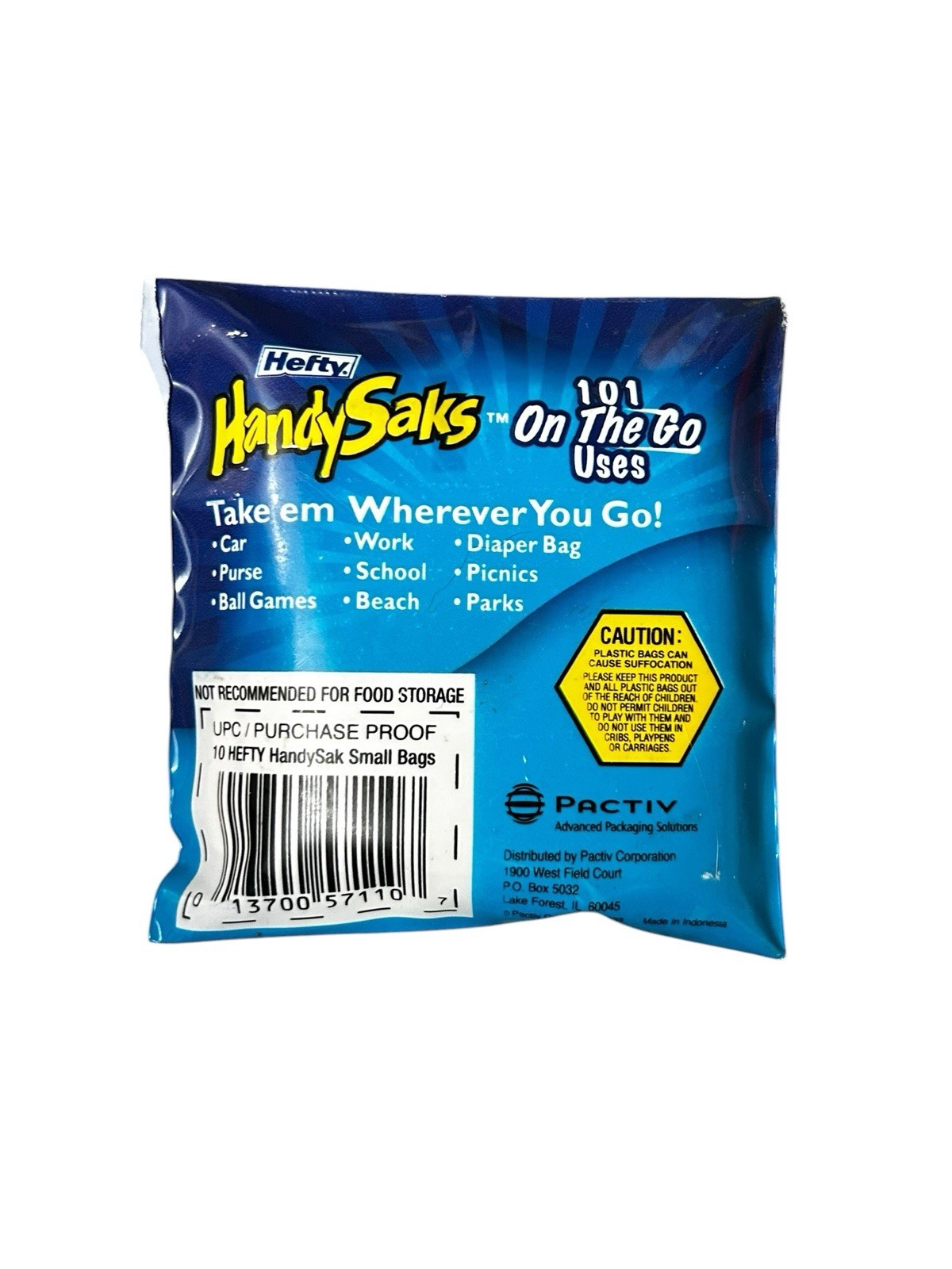 Hefty Handy Saks 4 Gallon Plastic Bags On The Go Vintage 2003 Y2K 10 Pack NEW
